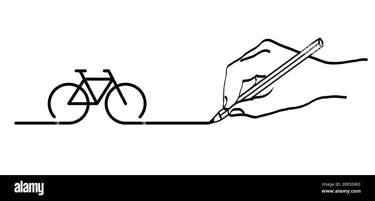 Circuit de course de la journée mondiale de vélo. Icône Sport. Cycliste, symbole cycliste. pictogramme de vélo vecteur. Road, Mountain biker. Motif de lignes vectorielles. Itinéraire routier, voyage Banque D'Images