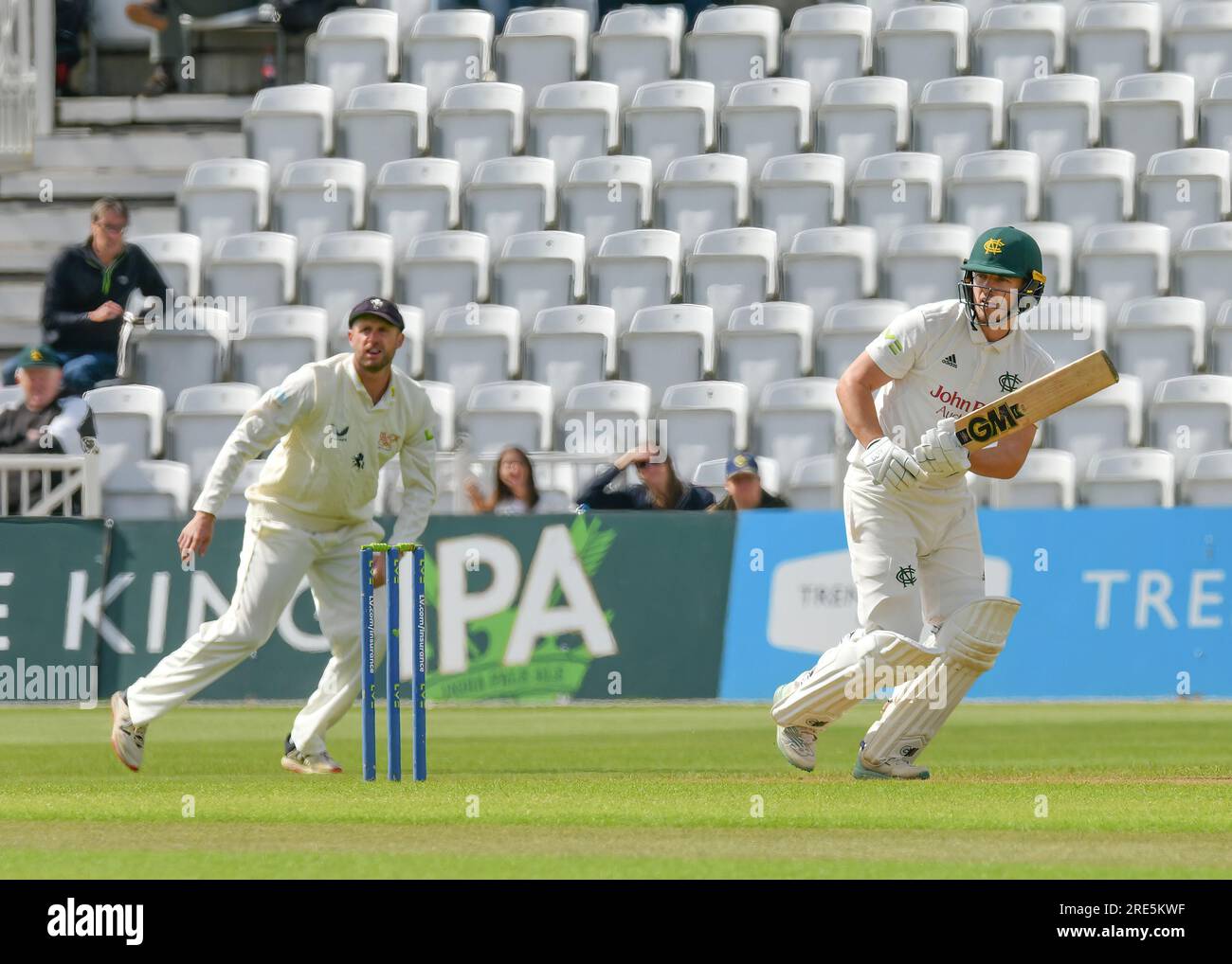 25 juillet 2023 - Trent Bridge Cricket Ground, Nottingham. Événement : LV Inter County Championship : Notts CCC v Kent CCCCCaption : SLATER Ben (Nottingham CCC) run. Photo : Mark Dunn/Alamy Live News (événements) Banque D'Images