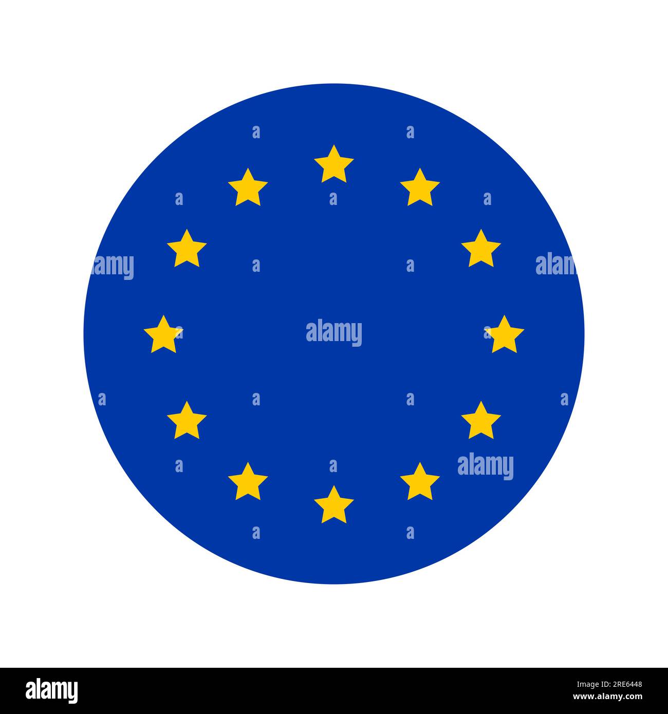 Illustration vectorielle ronde de drapeau de l'Union européenne. Drapeau de l'Union européenne (UE) dans le cercle Illustration de Vecteur