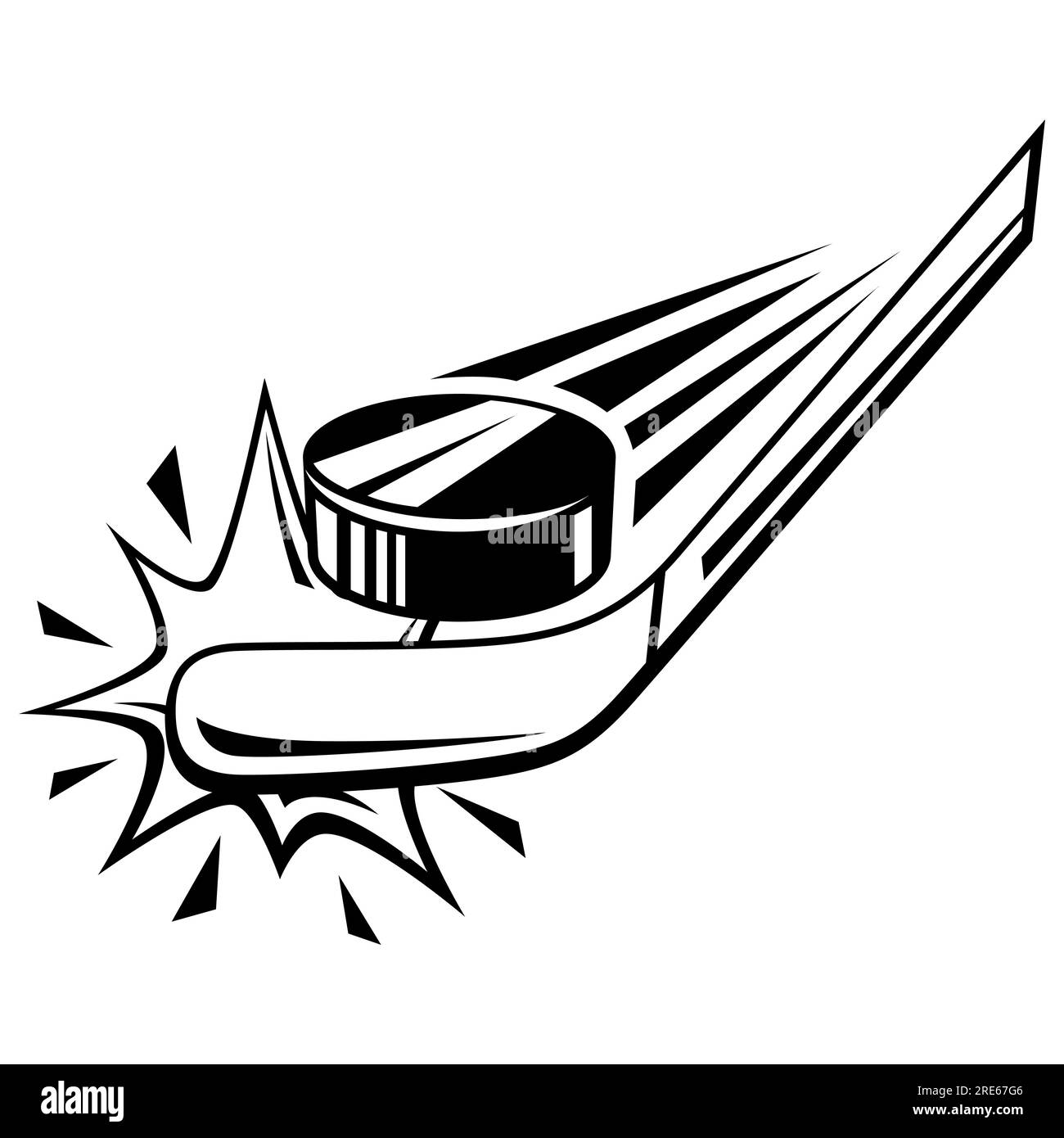 Emblème avec symboles de hockey. Étiquette ou emblème du club de sport