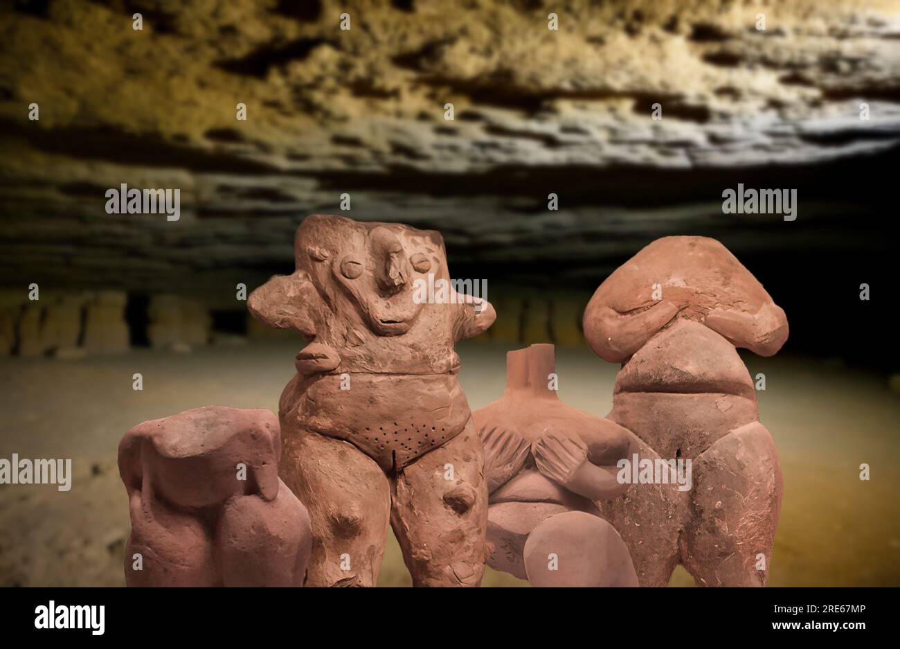Art néolithique - quelques statuettes datant de l'époque néolithique Banque D'Images