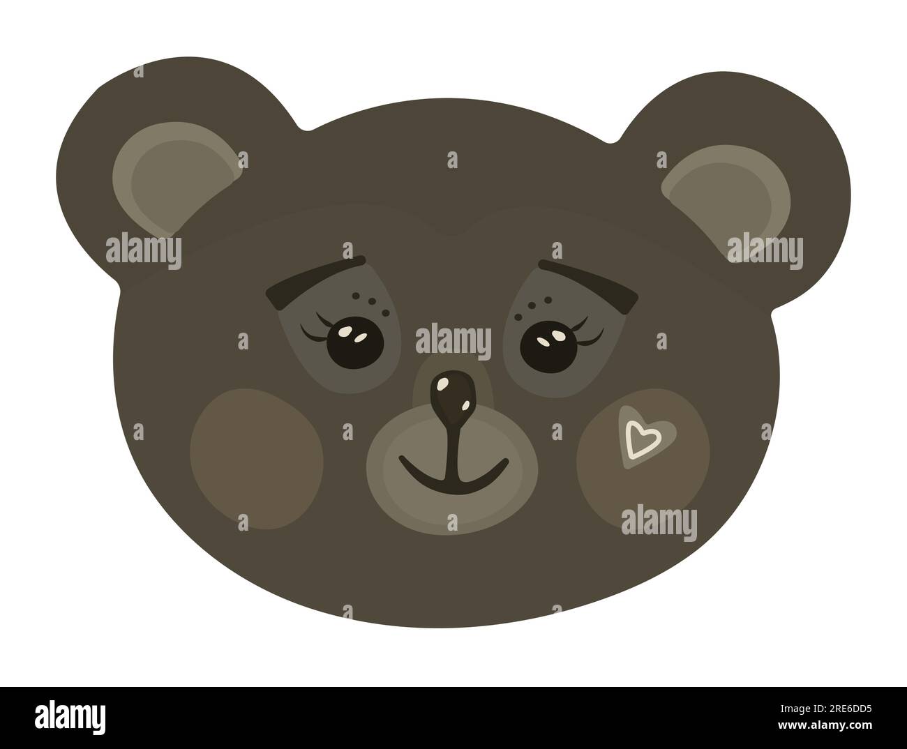 Museau mignon d'ours brun, illustration de dessin animé Illustration de Vecteur