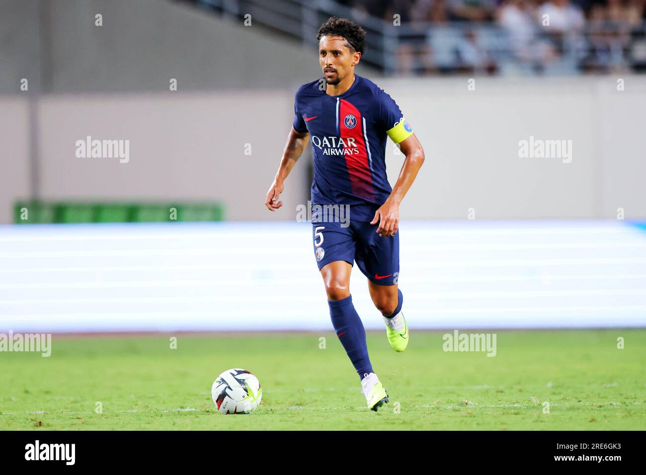 Osaka, Japon. 25 juillet 2023. Marquinhos (PSG) football/football : match amical entre le Paris Saint-Germain 0-0 Al-Nassr FC au Yanmar Stadium Nagai à Osaka, Japon . Crédit : Naoki Nishimura/AFLO SPORT/Alamy Live News Banque D'Images