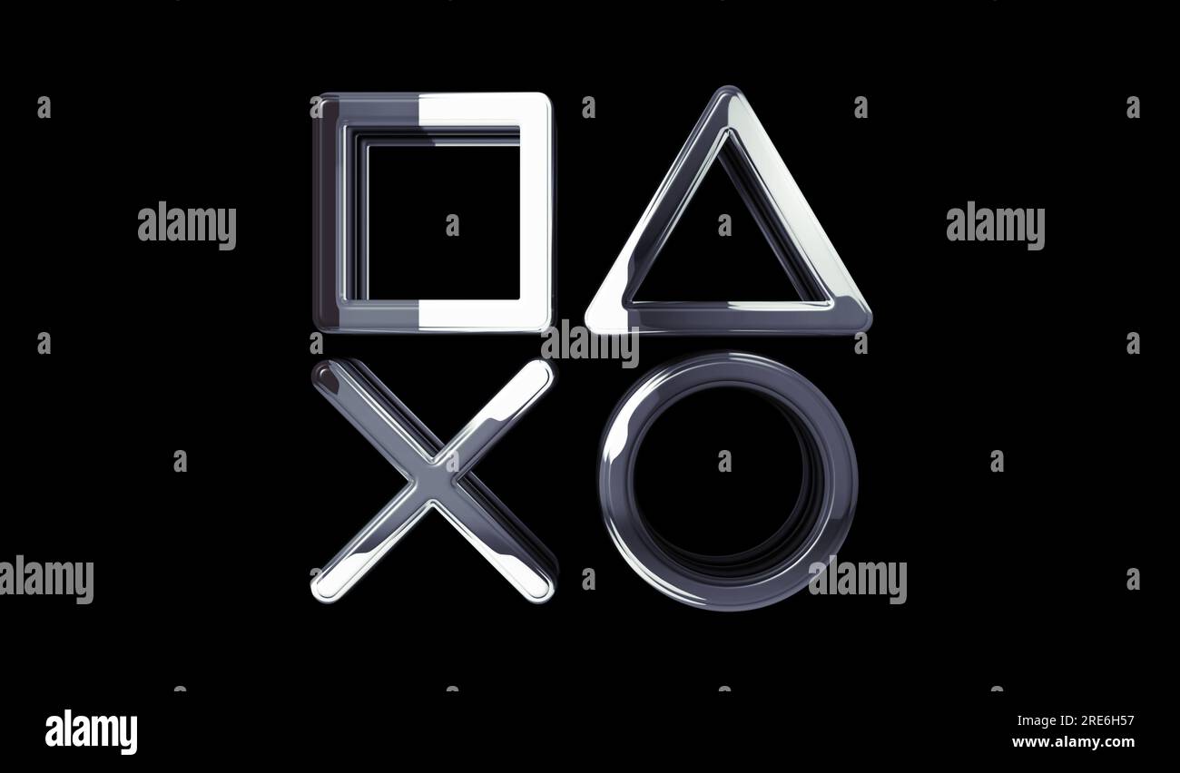 Jeu vidéo sur console de jeu à joystick et concept de symbole de brillance en métal doré cyber esports. Objet abstrait d'icône de lumière éclatante et réfléchissante spectaculaire Banque D'Images