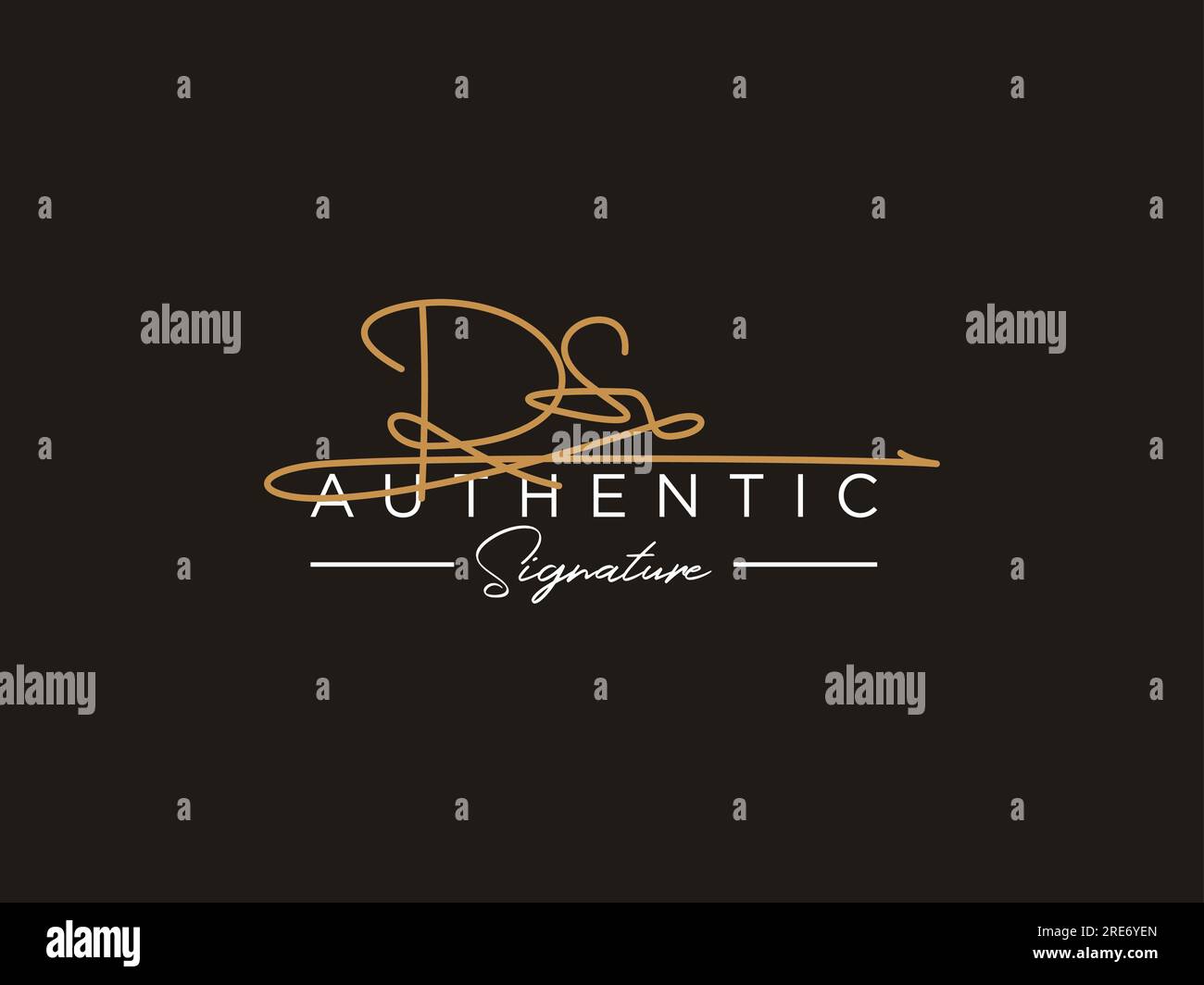 Modèle de logo Signature de RS Vector. Illustration de Vecteur