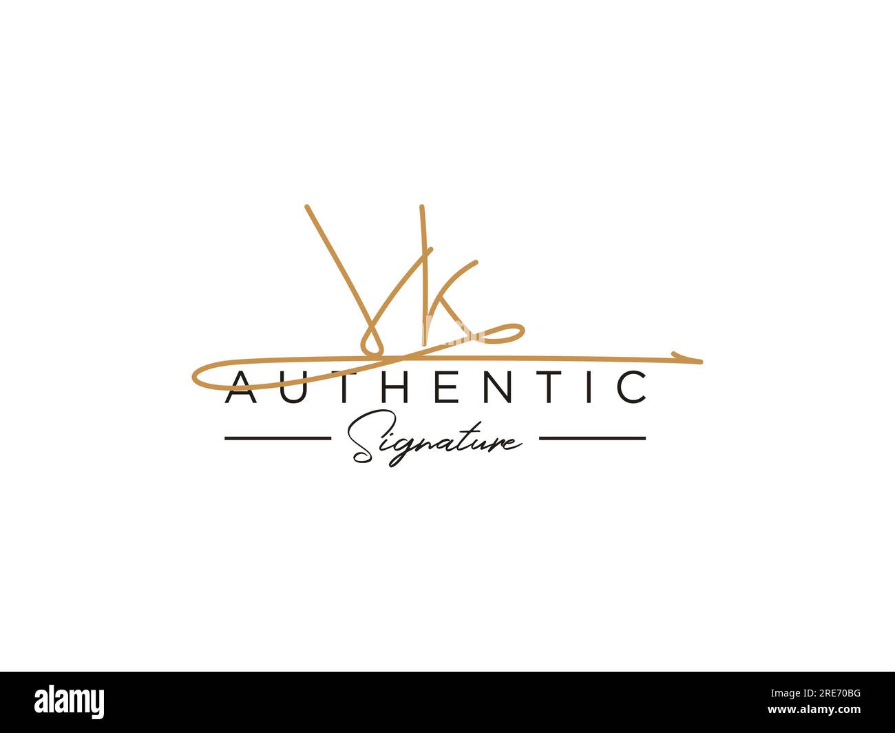 Modèle de logo de signature VK Vector. Illustration de Vecteur