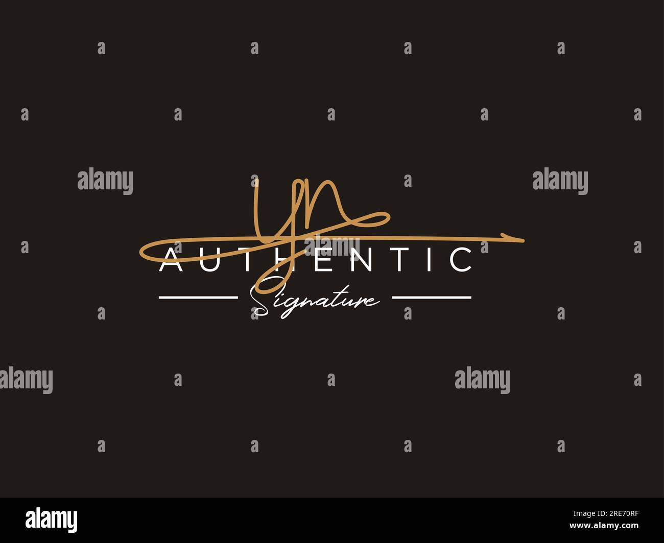 MODÈLE DE logo DE signature YN Vector. Illustration de Vecteur