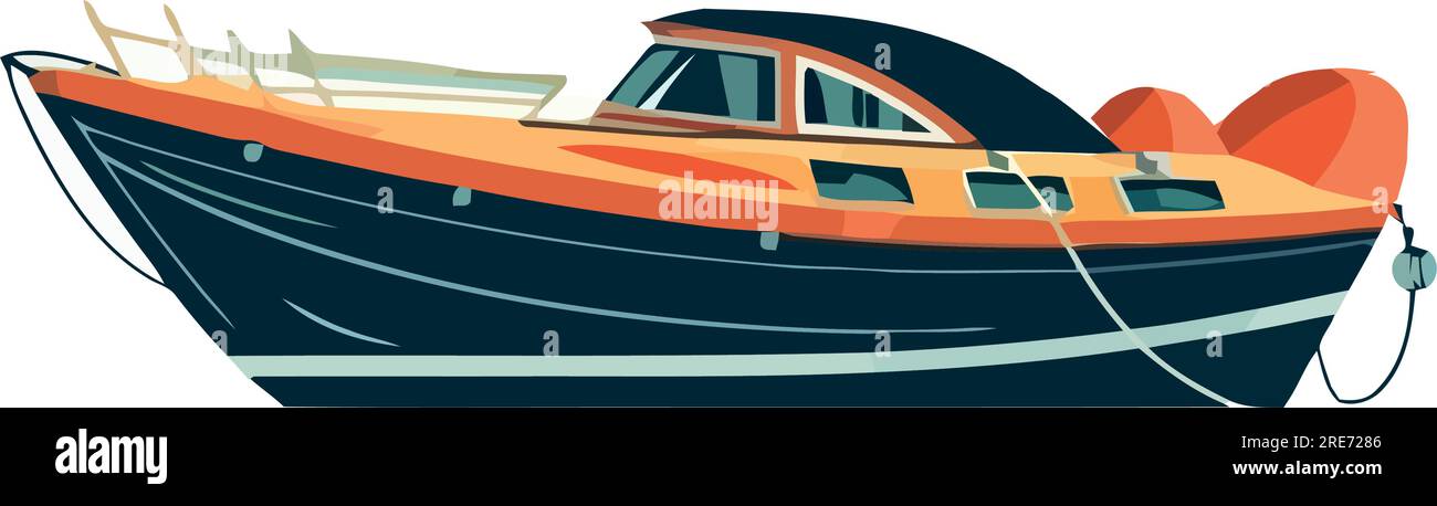 Vecteur de bateau à voile sur blanc Illustration de Vecteur
