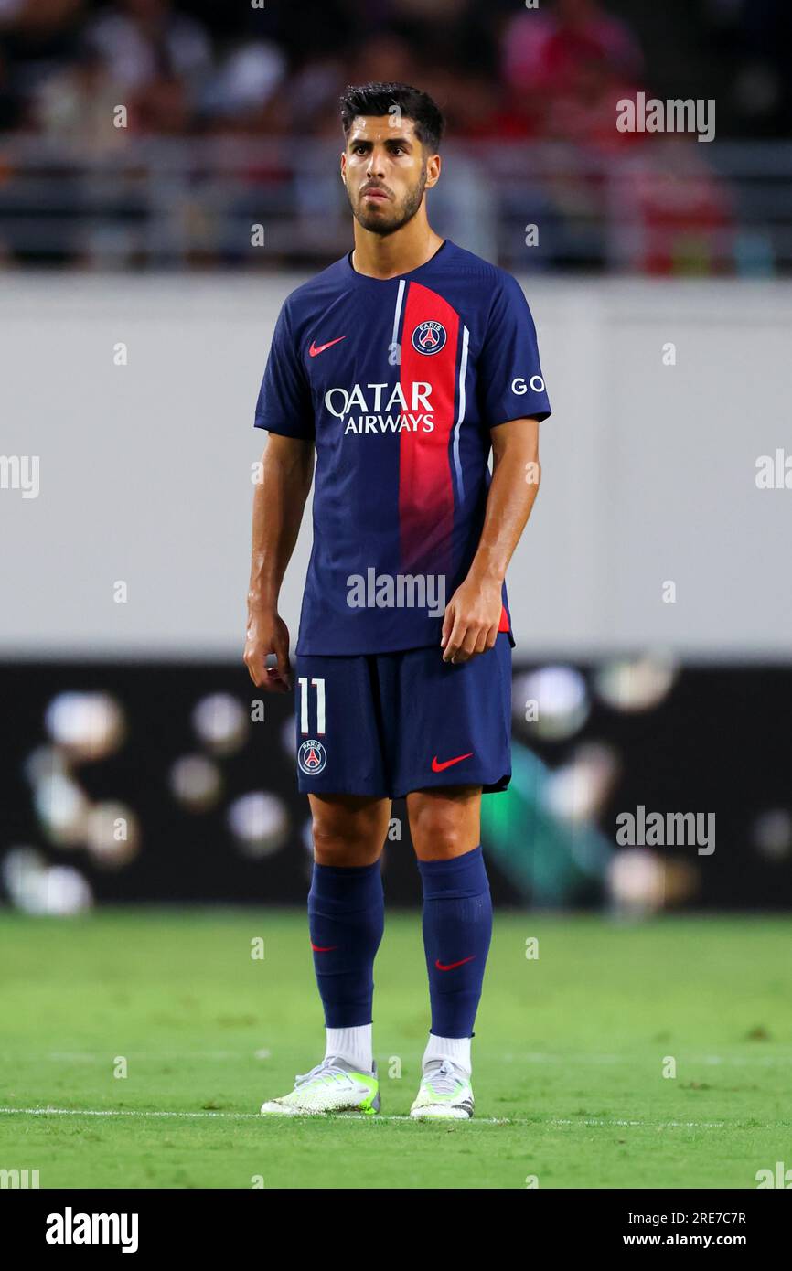 Osaka, Japon. 25 juillet 2023. Marco Asensio (PSG) football/football : match amical entre le Paris Saint-Germain 0-0 Al-Nassr FC au Yanmar Stadium Nagai à Osaka, Japon . Crédit : Naoki Nishimura/AFLO SPORT/Alamy Live News Banque D'Images