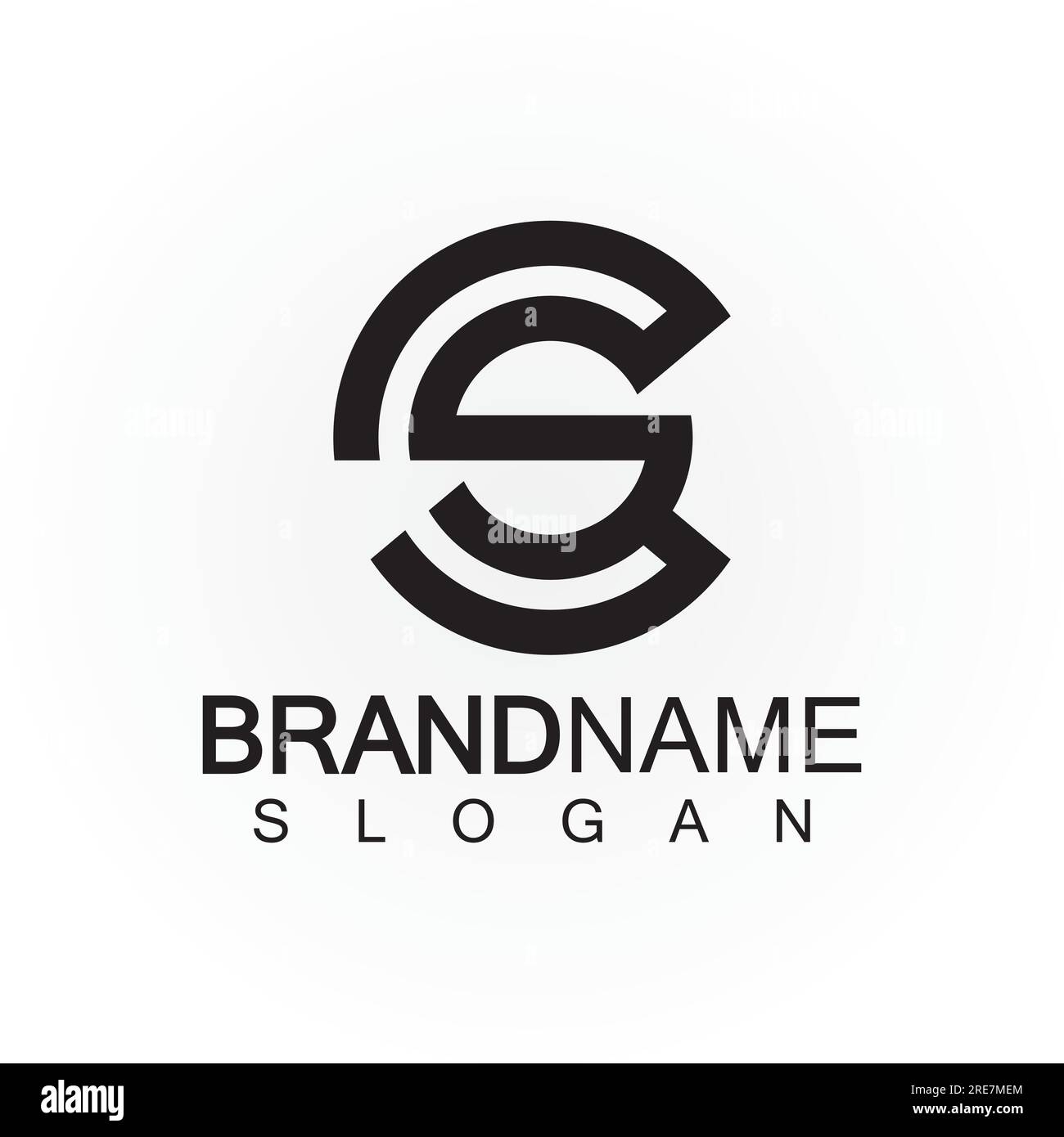 Lettres alphabétiques monogramme logo CS, SC, S et C, design élégant et professionnel d'icône de lettre Illustration de Vecteur