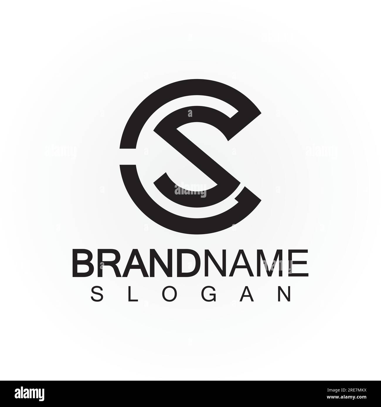 Lettres alphabétiques monogramme logo CS, SC, S et C, design élégant et professionnel d'icône de lettre Illustration de Vecteur