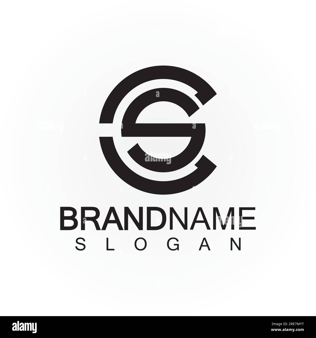 Lettres alphabétiques monogramme logo CS, SC, S et C, design élégant et professionnel d'icône de lettre Illustration de Vecteur
