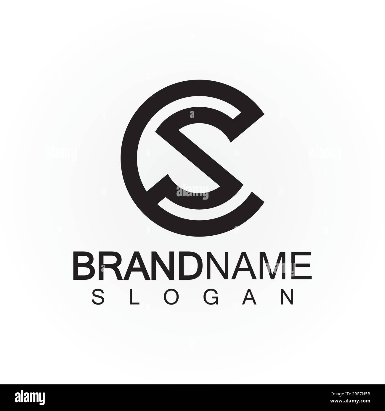 Lettres alphabétiques monogramme logo CS, SC, S et C, design élégant et professionnel d'icône de lettre Illustration de Vecteur