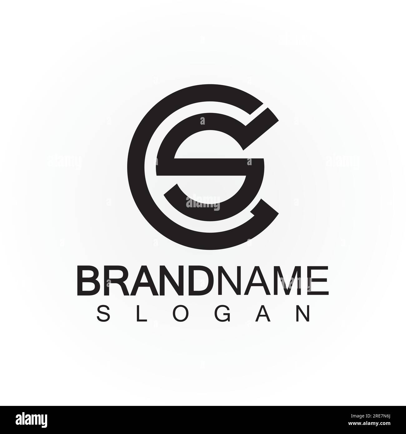 Lettres alphabétiques monogramme logo CS, SC, S et C, design élégant et professionnel d'icône de lettre Illustration de Vecteur