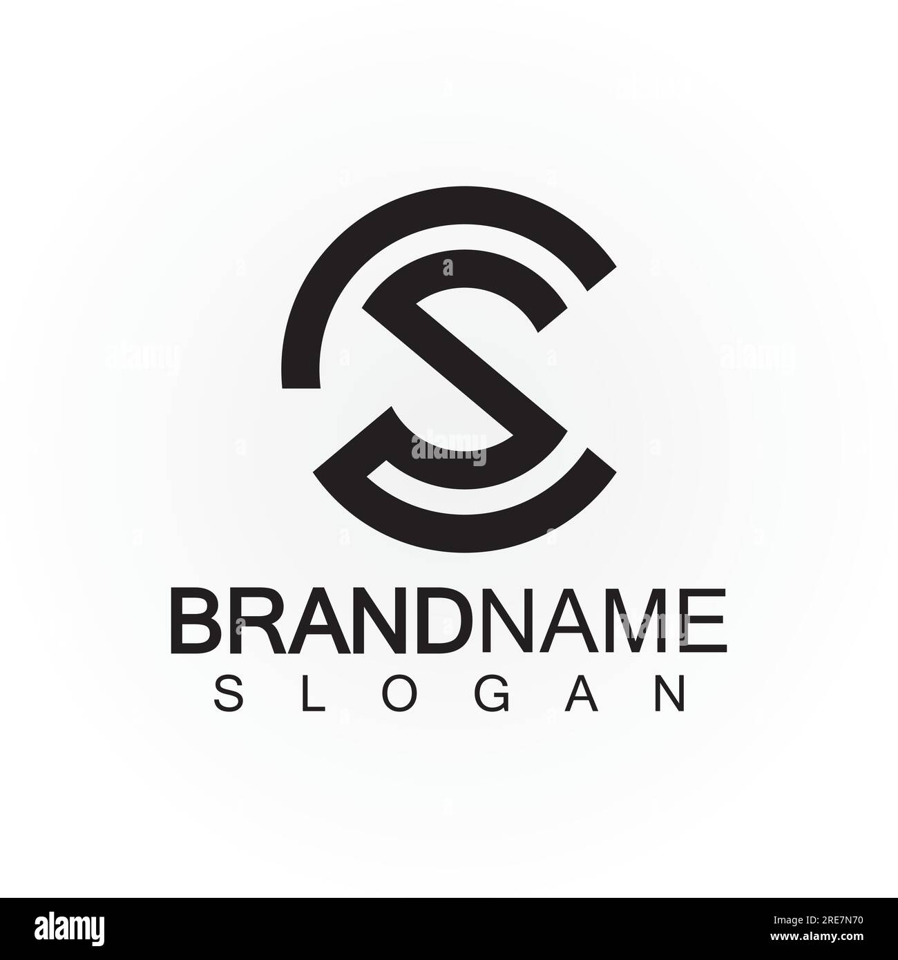 Lettres alphabétiques monogramme logo CS, SC, S et C, design élégant et professionnel d'icône de lettre Illustration de Vecteur