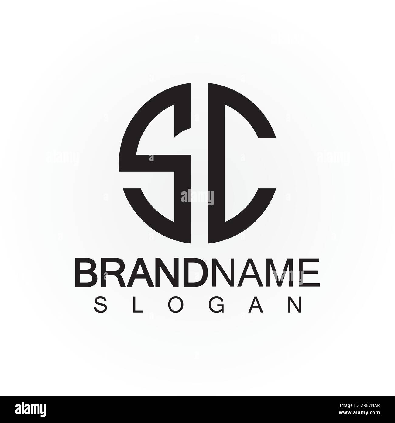 Lettres alphabétiques monogramme logo CS, SC, S et C, design élégant et professionnel d'icône de lettre Illustration de Vecteur