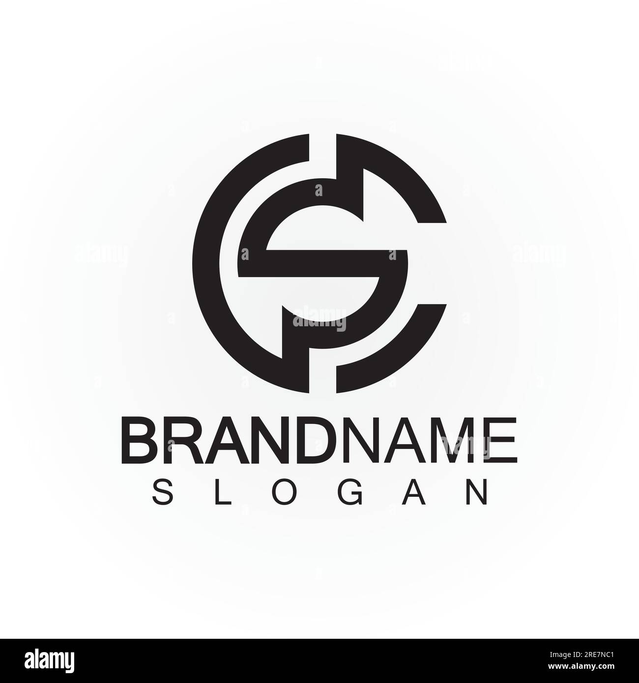Lettres alphabétiques monogramme logo CS, SC, S et C, design élégant et professionnel d'icône de lettre Illustration de Vecteur