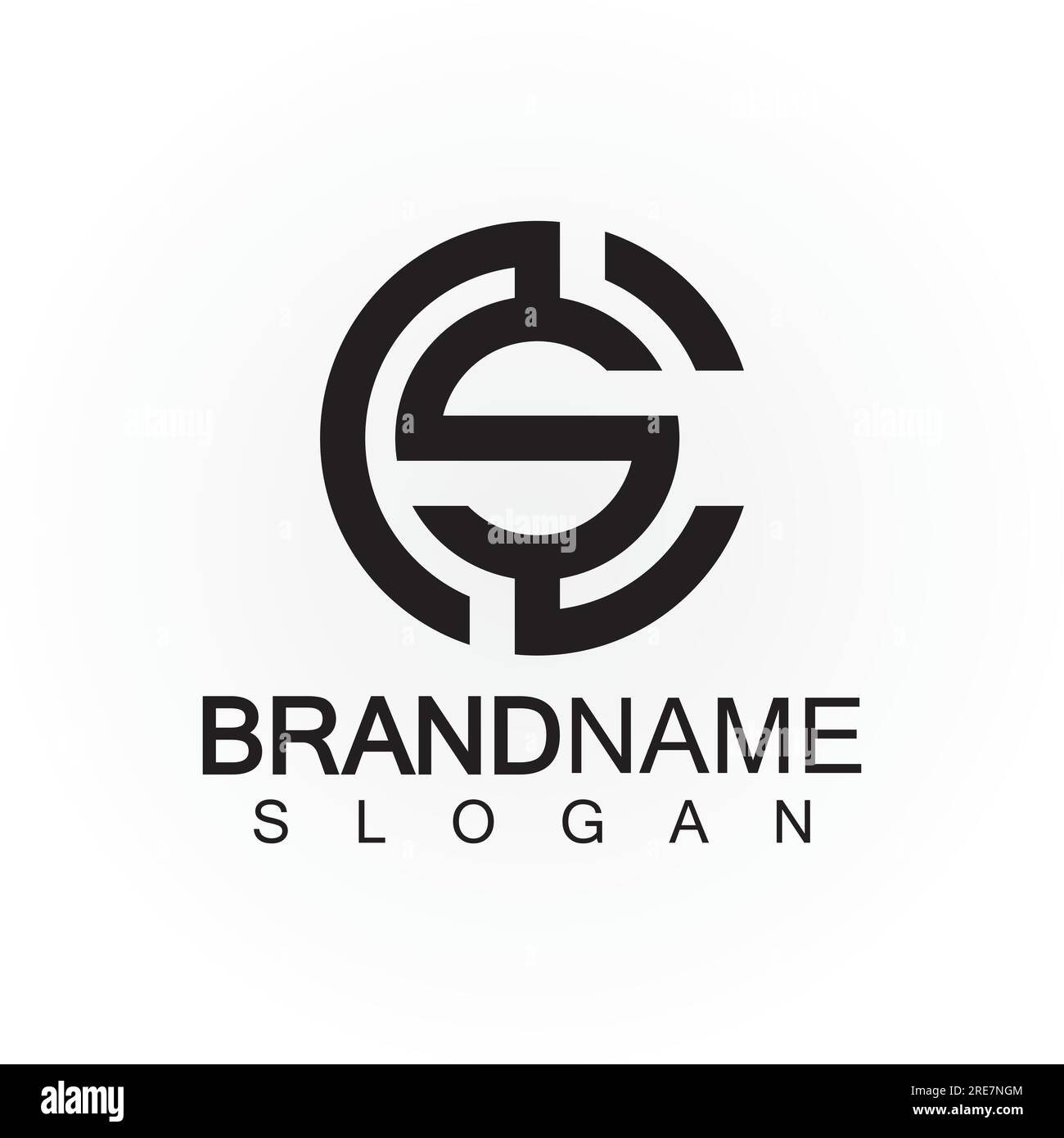 Lettres alphabétiques monogramme logo CS, SC, S et C, design élégant et professionnel d'icône de lettre Illustration de Vecteur