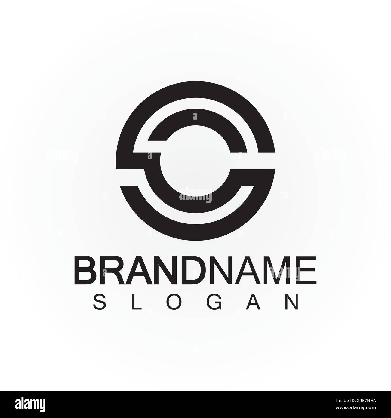Lettres alphabétiques monogramme logo CS, SC, S et C, design élégant et professionnel d'icône de lettre Illustration de Vecteur