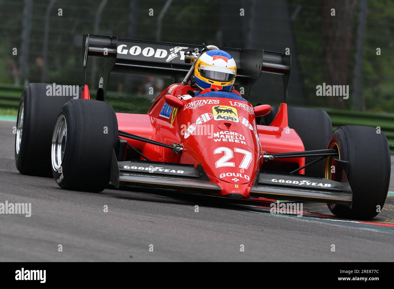 6 mai 2018 : course inconnue avec l'historique Ferrari F1 car modèle 126 C4 ex Michele Alboreto / René Arnoux 1984 lors de la Journée historique Minardi 2018 à Imola CIR Banque D'Images