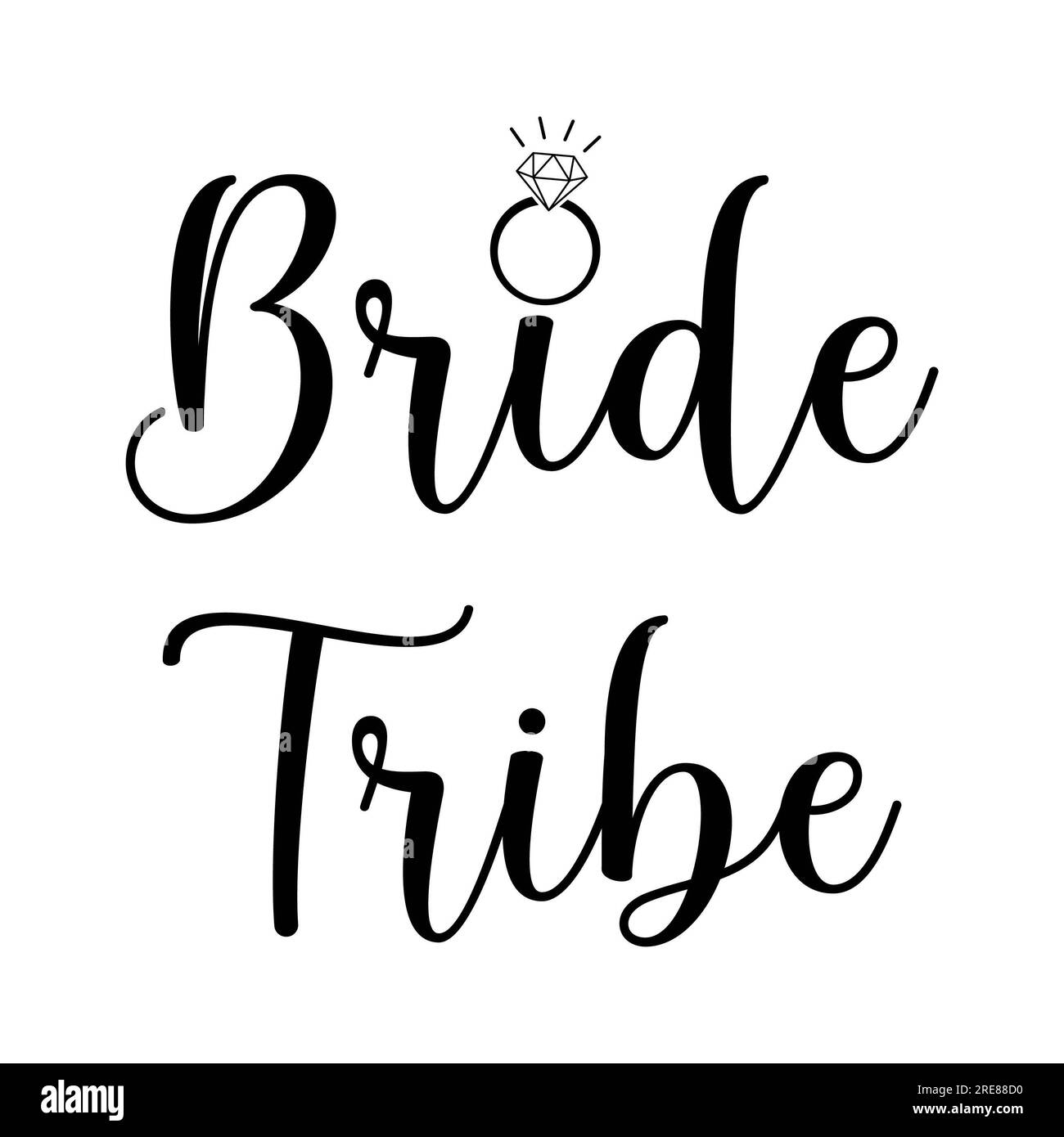 Bride Tribe avec bague de diamant d'engagement sur fond blanc. Illustration isolée. Banque D'Images