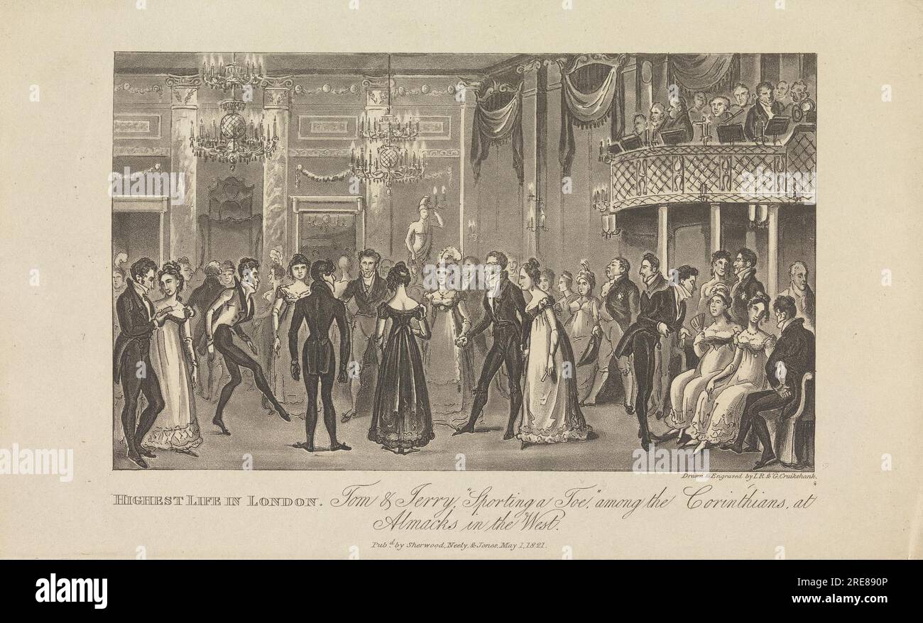 La vie la plus élevée à Londres... 1821 par George Cruikshank Banque D'Images