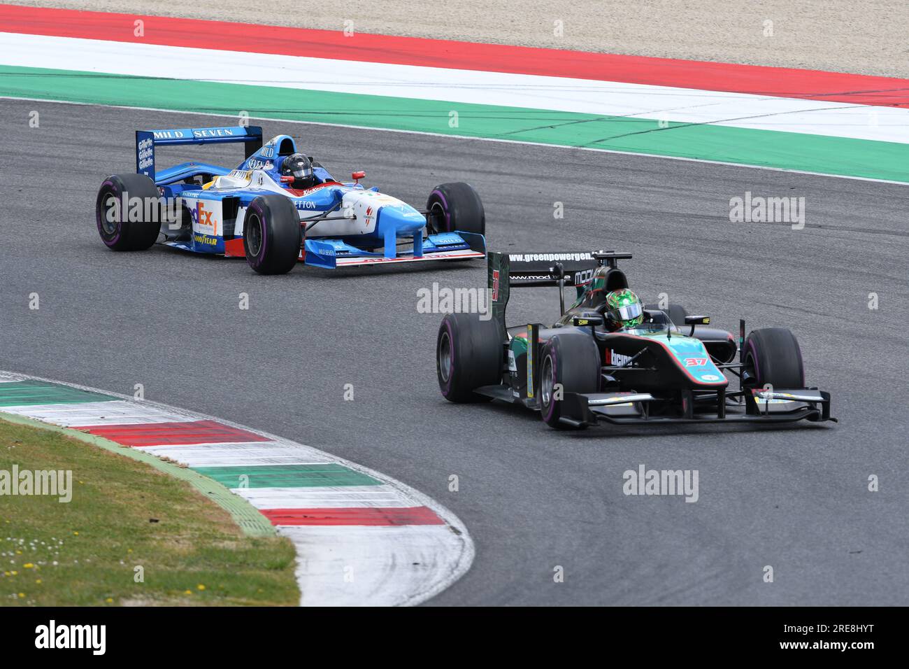 Scarperia, 9 avril 2021 : GP2 Formula pilotée par Unknown en action sur le circuit de Mugello lors des essais de BOSS GP Championship. Italie Banque D'Images