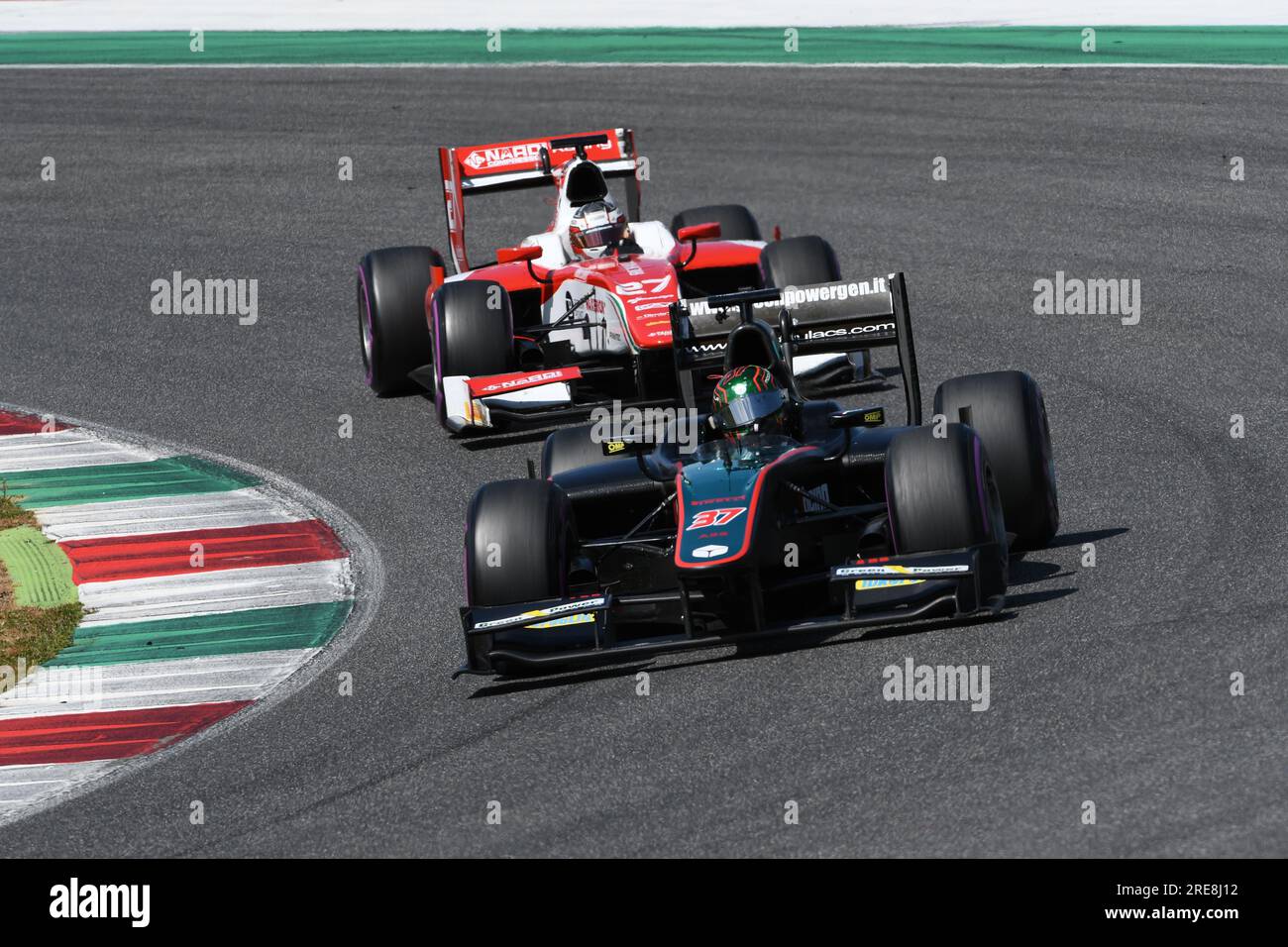 Scarperia, 9 avril 2021 : GP2 Formula pilotée par Unknown en action sur le circuit de Mugello lors des essais de BOSS GP Championship. Italie Banque D'Images