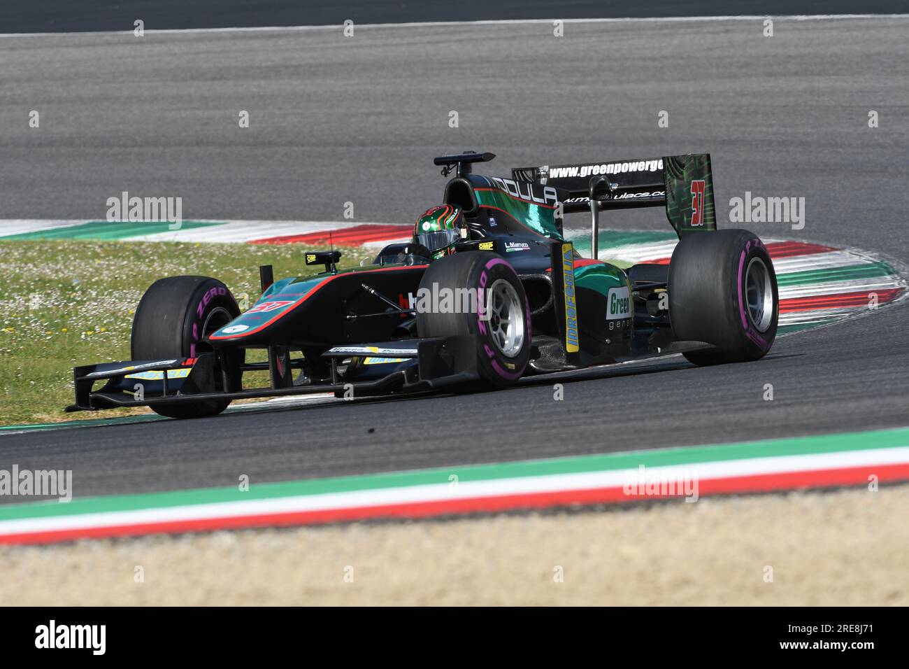 Scarperia, 9 avril 2021 : GP2 Formula pilotée par Unknown en action sur le circuit de Mugello lors des essais de BOSS GP Championship. Italie Banque D'Images