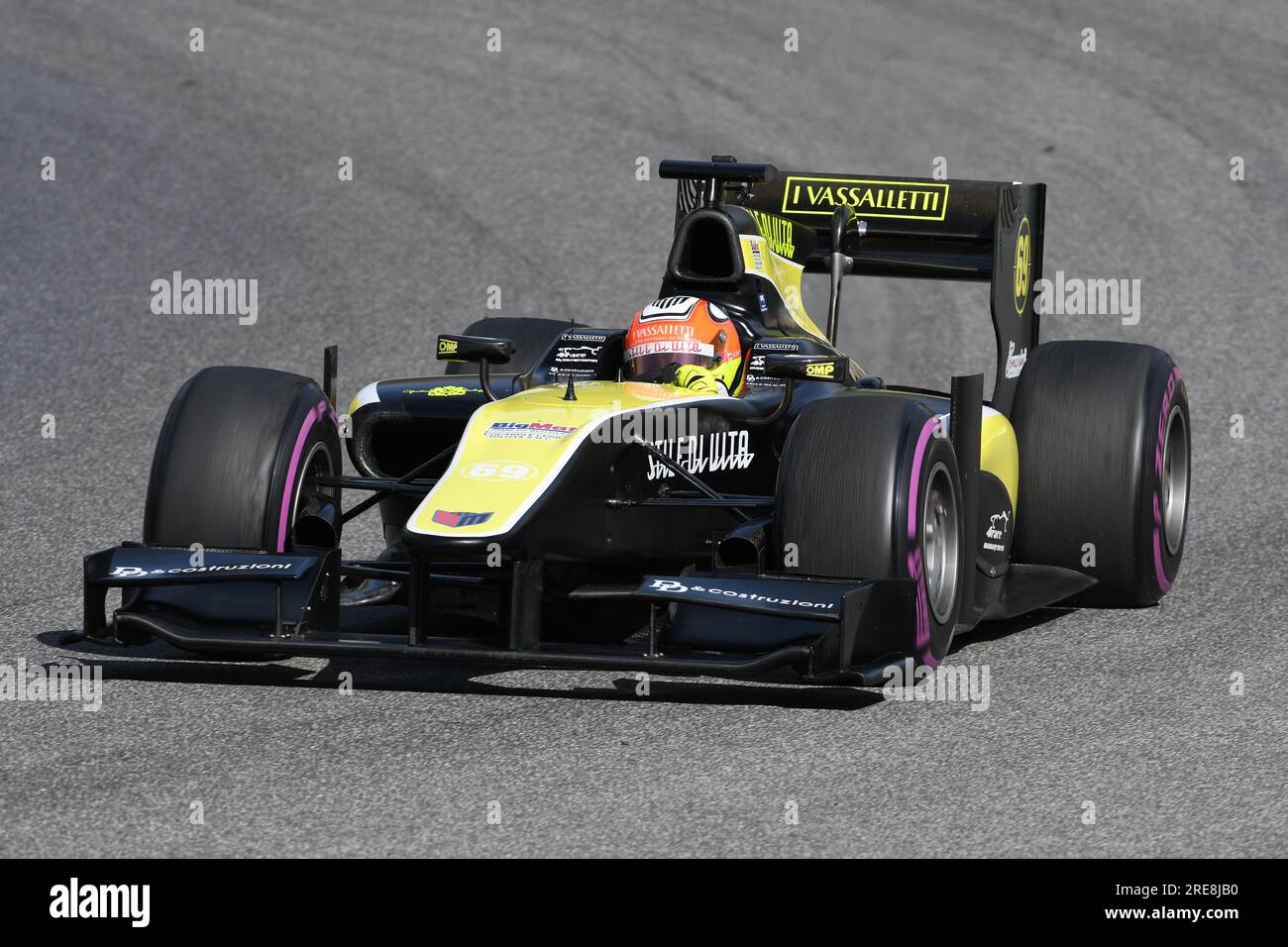 Scarperia, 9 avril 2021 : GP2 Formula pilotée par Unknown en action sur le circuit de Mugello lors des essais de BOSS GP Championship. Italie Banque D'Images