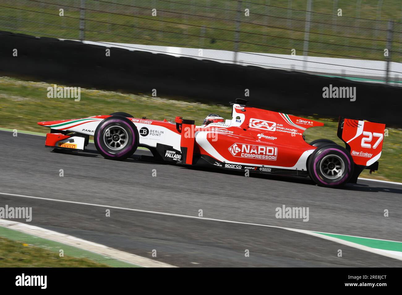 Scarperia, 9 avril 2021 : GP2 Formula pilotée par Unknown en action sur le circuit de Mugello lors des essais de BOSS GP Championship. Italie Banque D'Images