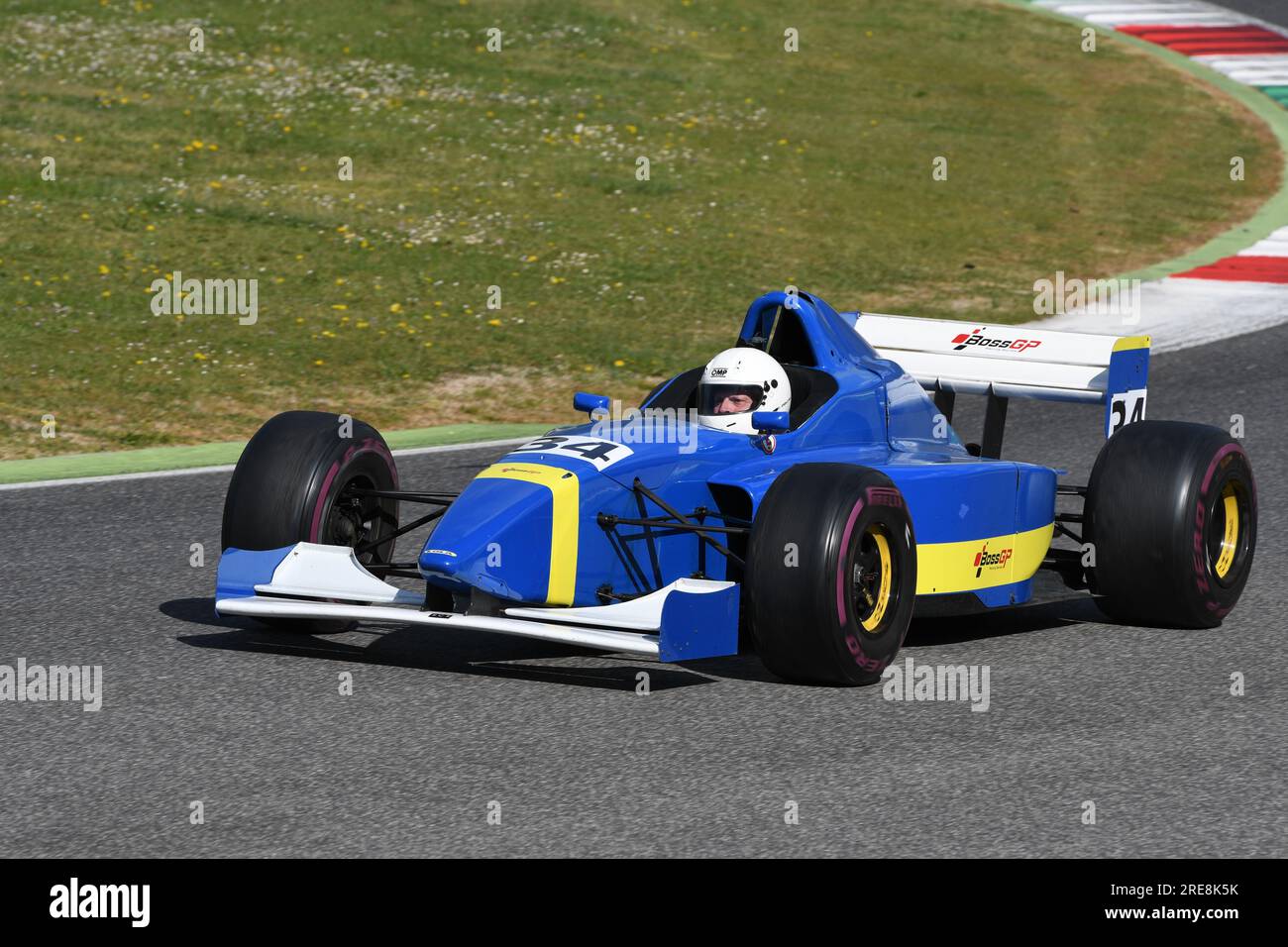 Scarperia, 9 avril 2021 : Lola T96 Alfa Romeo F3000 Formule pilotée par Unknown en action sur le circuit du Mugello lors des essais de BOSS GP Championship. Italie Banque D'Images