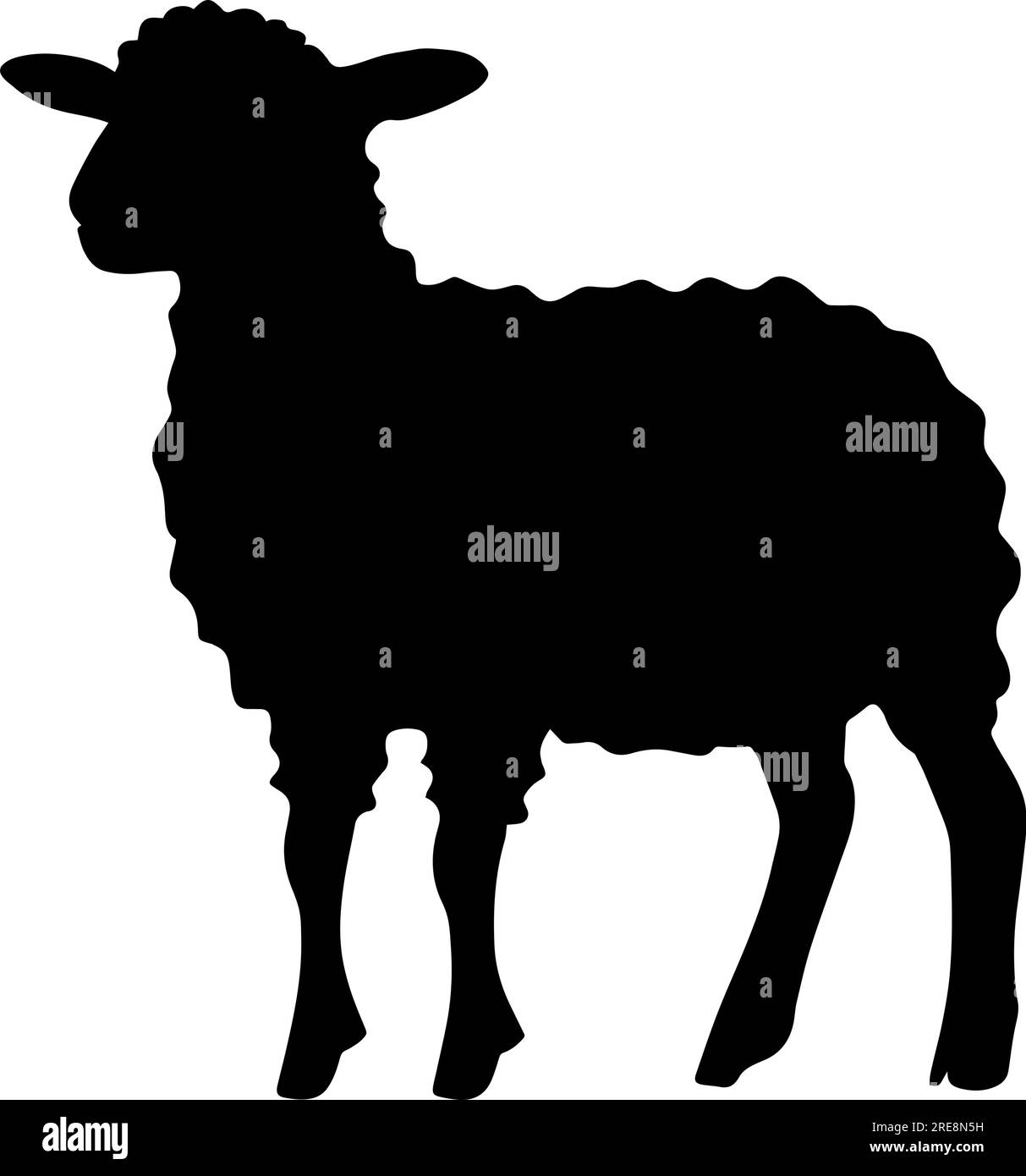 Silhouette debout d'agneau. Illustration vectorielle Illustration de Vecteur