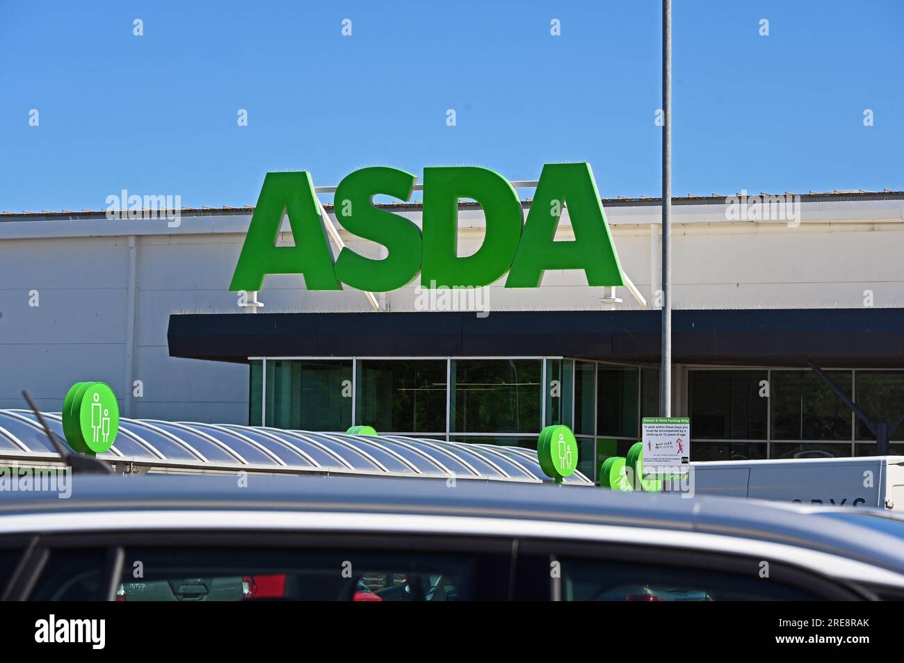 Logo ASDA Superstore. Spott Road, Dunbar, East Lothian, Écosse, Royaume-Uni, Europe. Banque D'Images