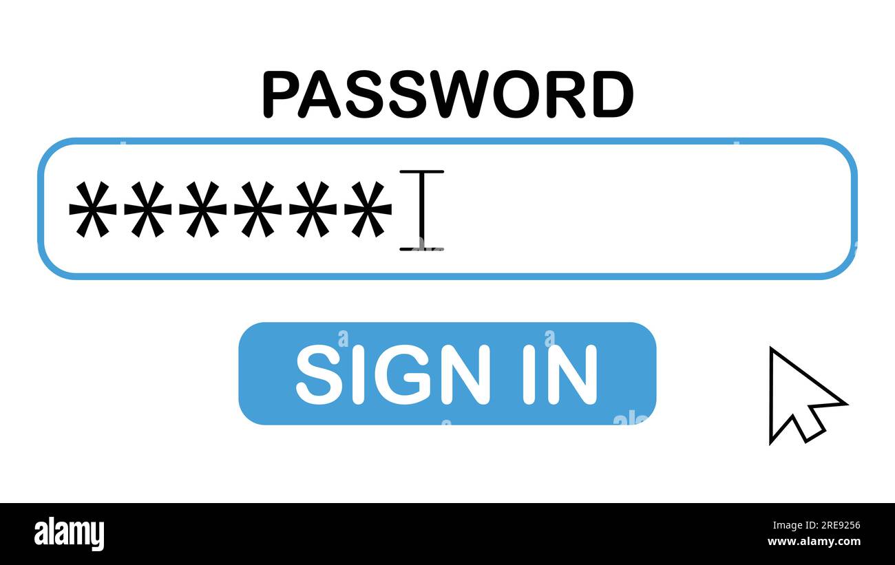 Interface de remplissage de mot de passe. concept de page d'ouverture de session utilisateur. illustration vectorielle Illustration de Vecteur