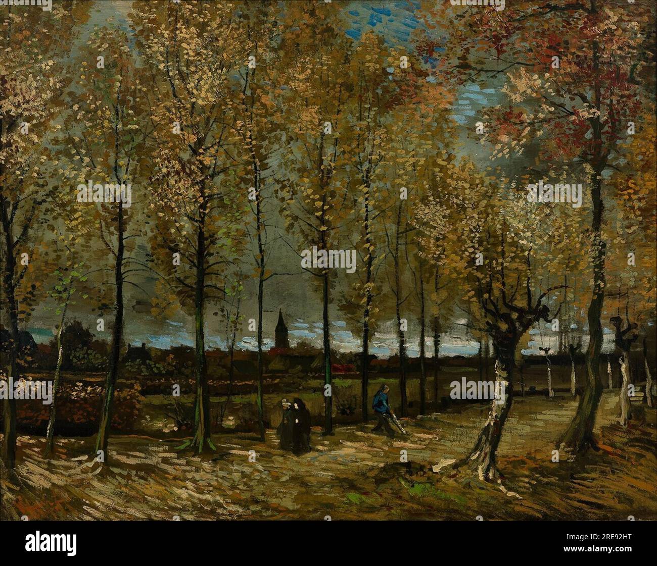 Titre : peupliers près de Nuenen artiste : Vincent van Gogh support : huile sur toile Date : 1885 Dimensions : 78 x 98 cm emplacement : Musée Boijmans Van Beuningen, Rotterdam, pays-Bas Banque D'Images