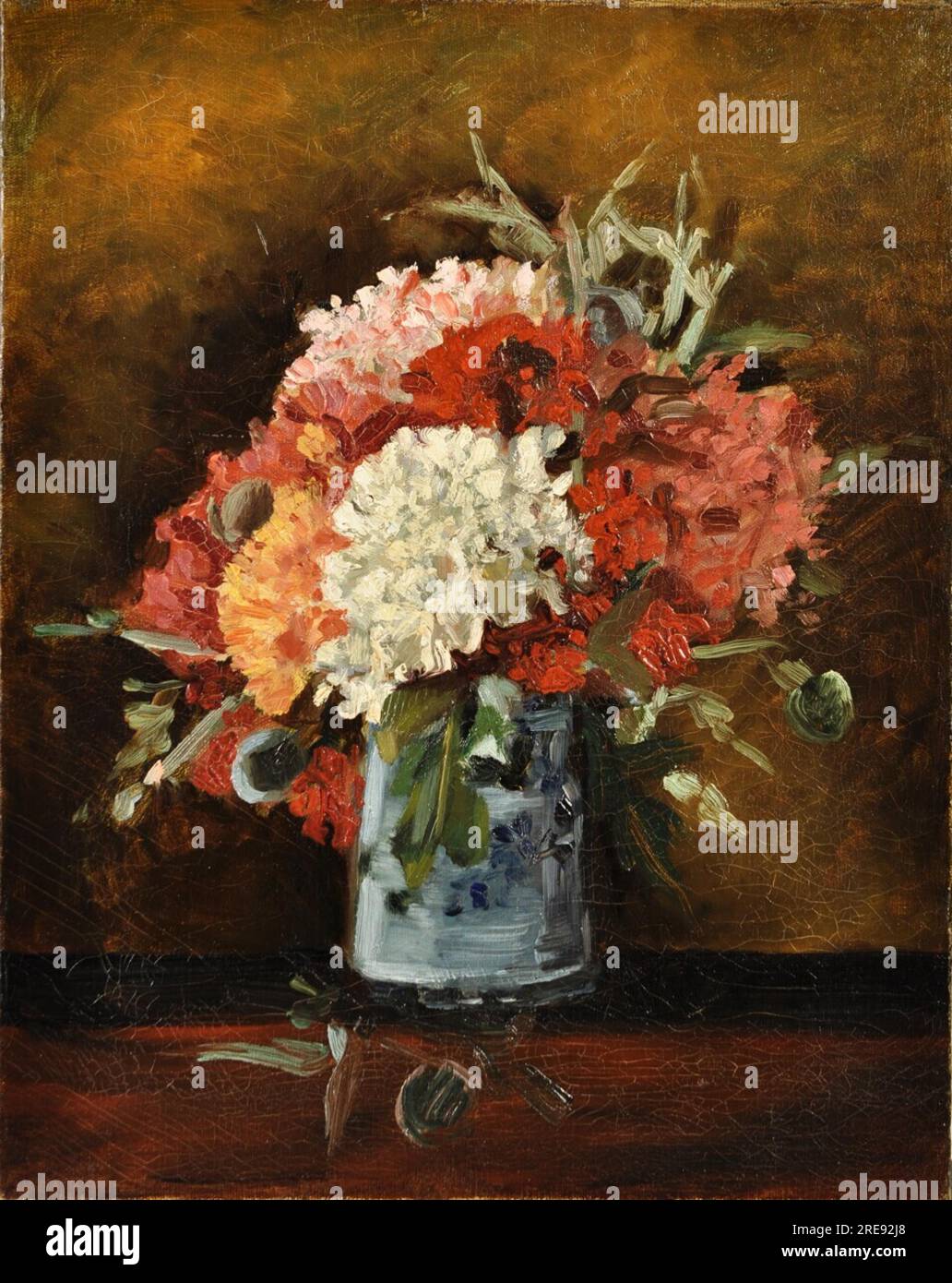 Titre : vase avec œillets artiste : Vincent van Gogh support : huile sur toile Date : 1886 Dimensions : 41 x 32,5 cm emplacement : Musée Boijmans Van Beuningen, Rotterdam, pays-Bas Banque D'Images