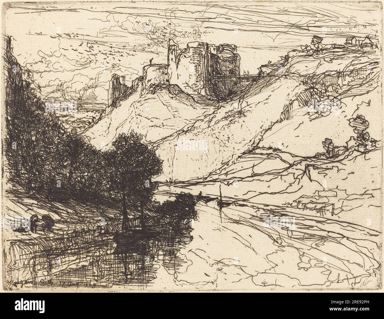 Francis Seymour Haden, Kilgaren Castle, 1864, gravure, Rosenwald Collection, 1943,3,4799' Banque D'Images