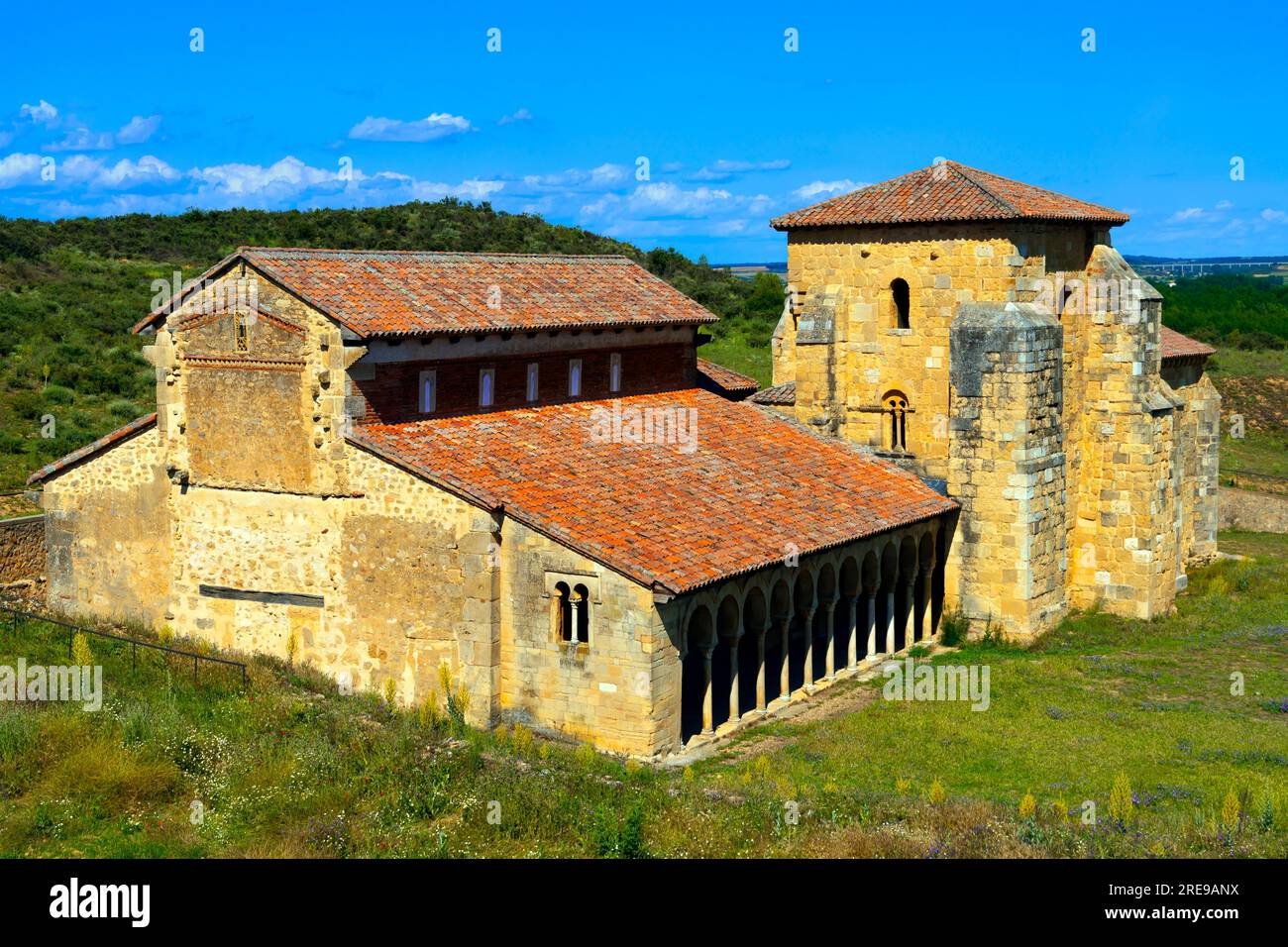 Église mozarabe de San Miguel de Escalada consacrée année 951 par l'évêque Genadio d'Astorga. C'est un ancien monastère dans la province de León, Castil Banque D'Images