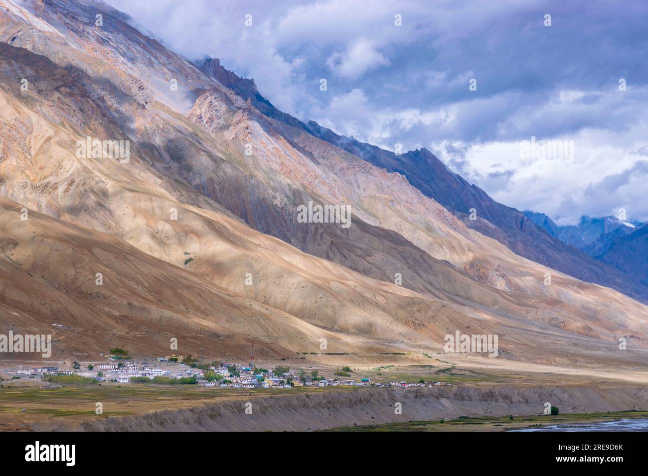 Paysage paisible, beau et pittoresque de la vallée de spiti Himachal Pradesh Inde Banque D'Images