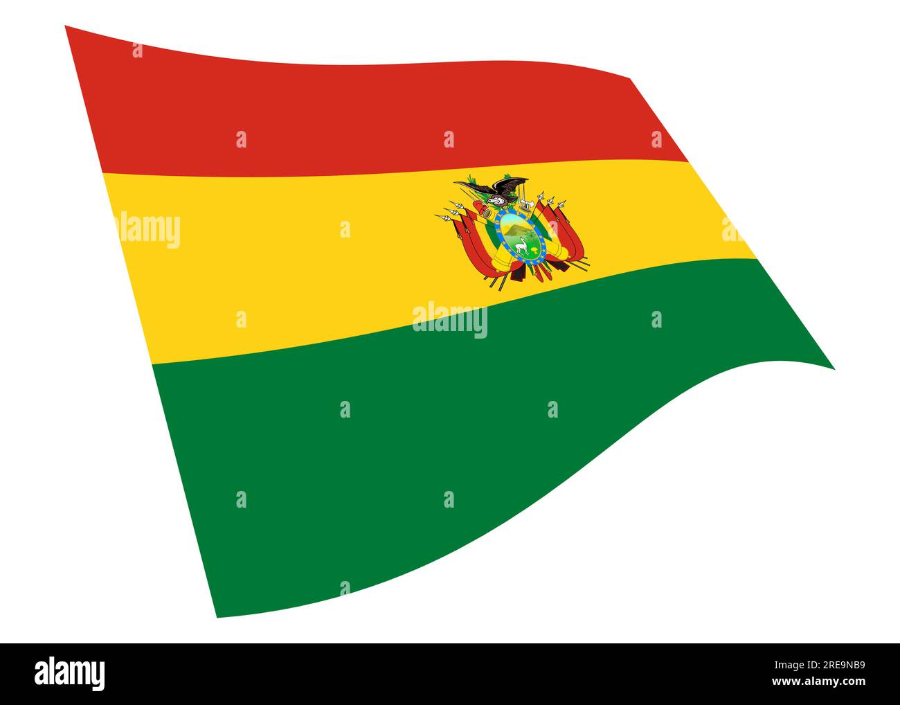 Bolivie agitant drapeau illustration 3d avec chemin de détourage Banque D'Images