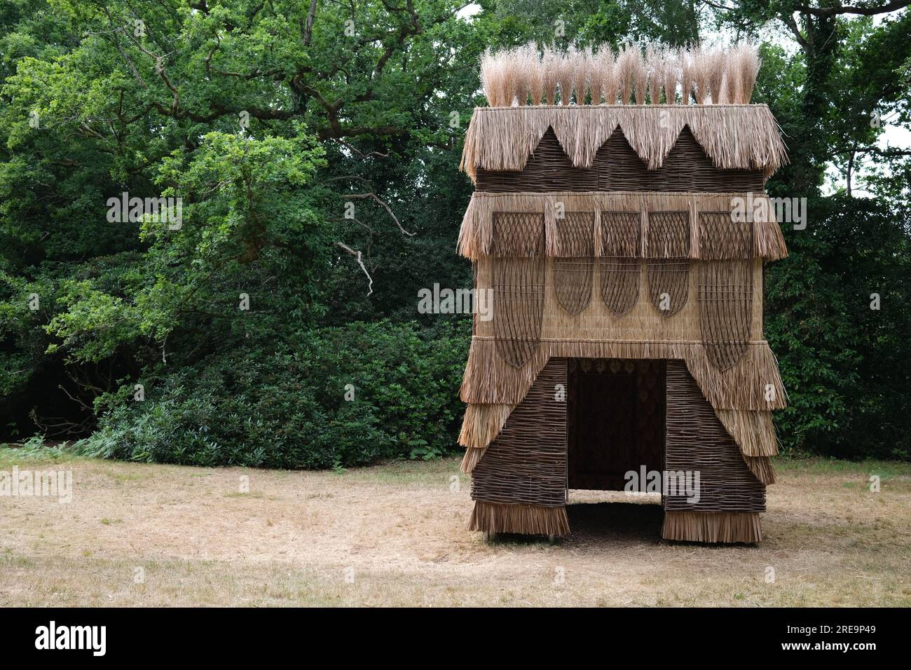 Demeure éthiopienne traditionnelle appelée le Pavillon de la fausse banane basée à Kew à Wakehurst, West Sussex Banque D'Images