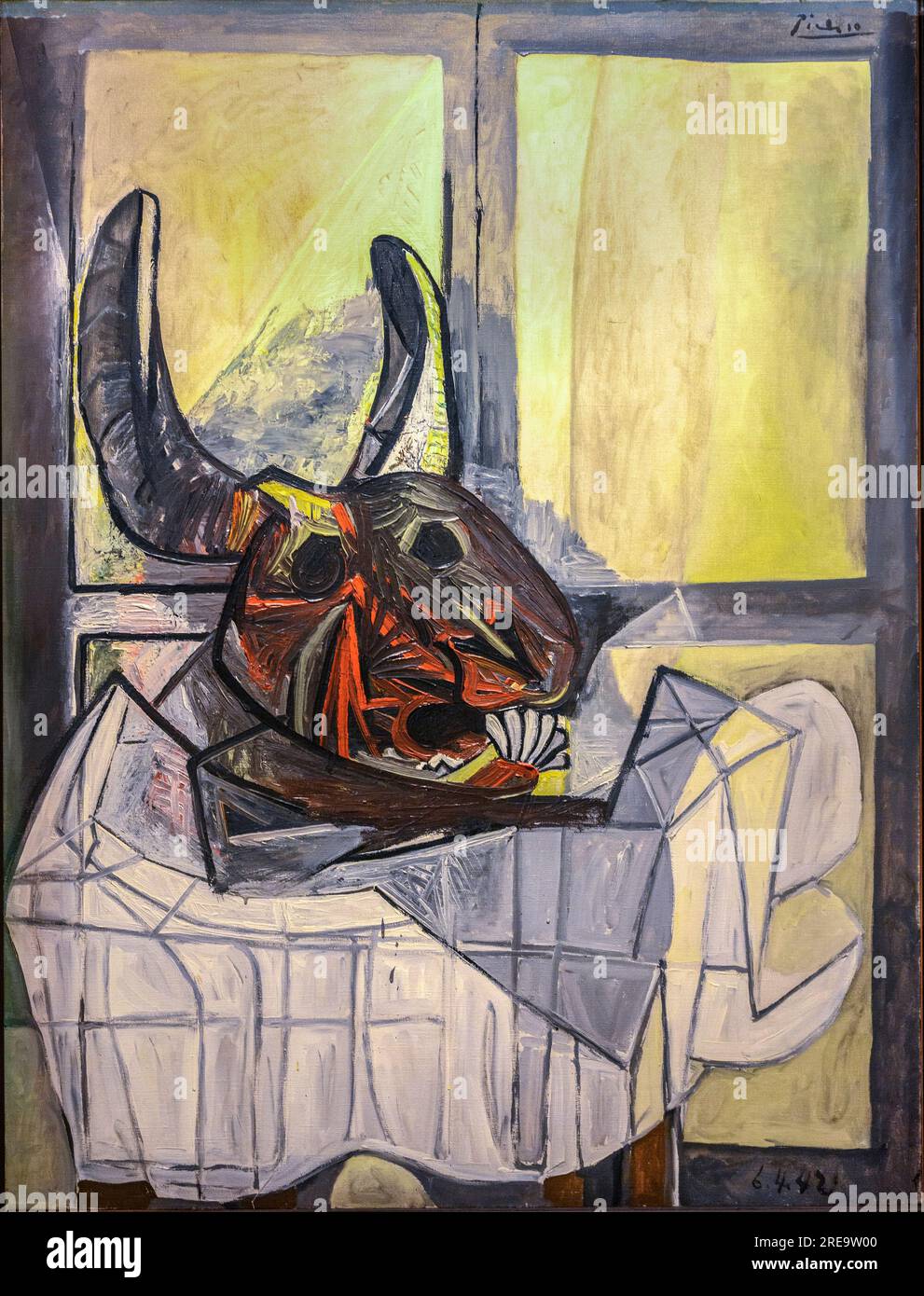 Tête de taureau. Peinture de l'artiste espagnol Pablo Picasso, 1942. Huile sur toile. Banque D'Images