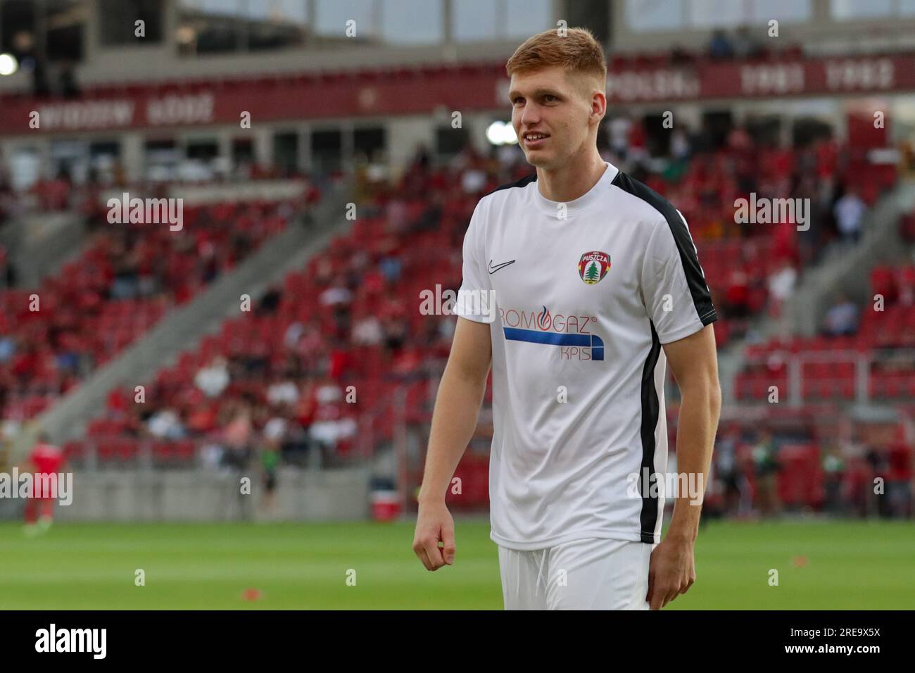 Lodz, Pologne. 23 juillet 2023. Jordan Majchrzak de Puszcza Niepolomice vu lors du match de football polonais PKO Ekstraklasa League 2023/2024 entre Widzew Lodz et Puszcza Niepolomice au stade municipal de Widzew Lodz . Score final ; Widzew Lodz 3:2 Puszcza Niepolomice. (Photo Grzegorz Wajda/SOPA Images/Sipa USA) crédit : SIPA USA/Alamy Live News Banque D'Images