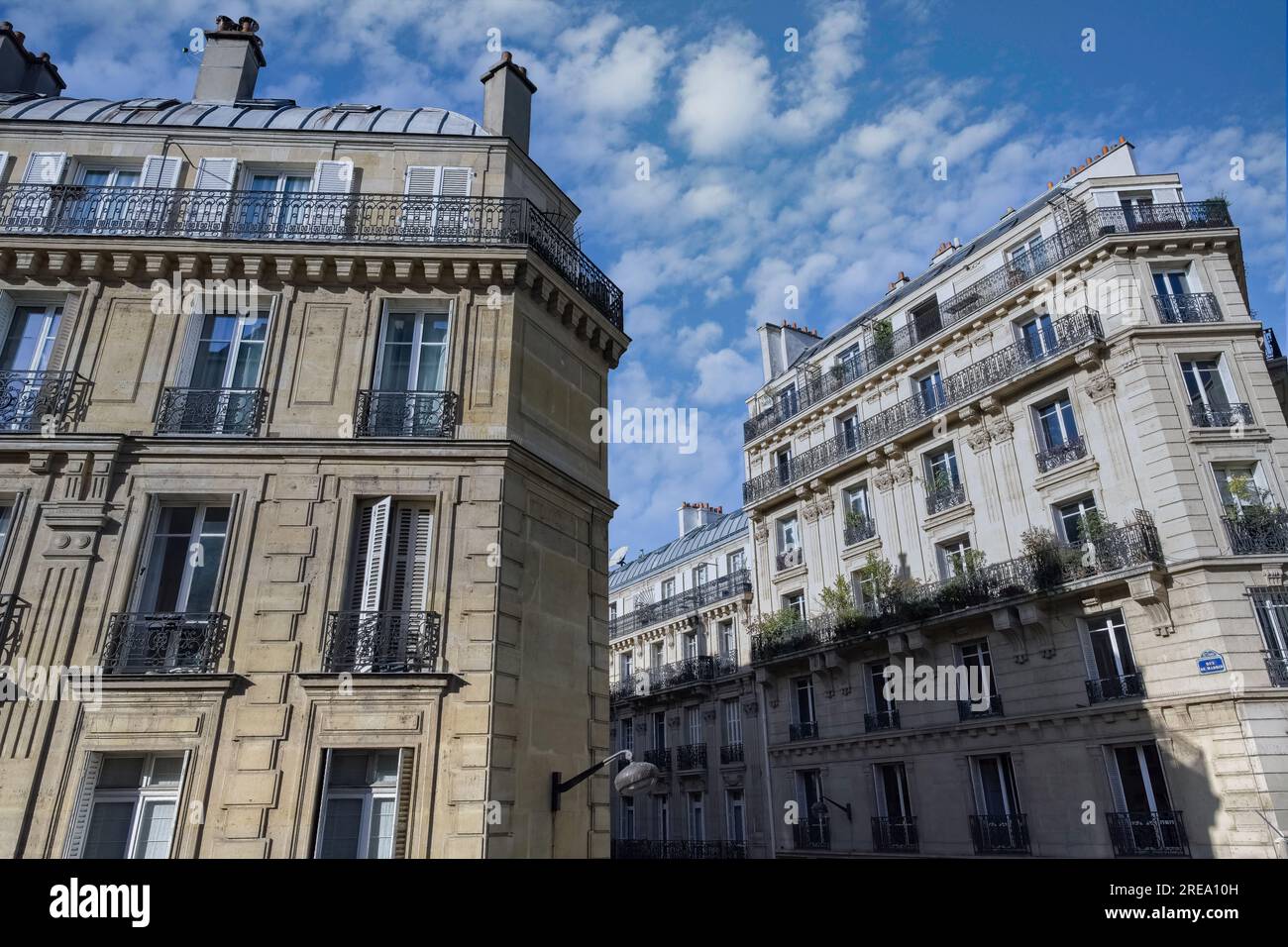 Paris, bel immeuble rue de Madrid, dans le 8e arrondissement, un quartier de luxe Banque D'Images