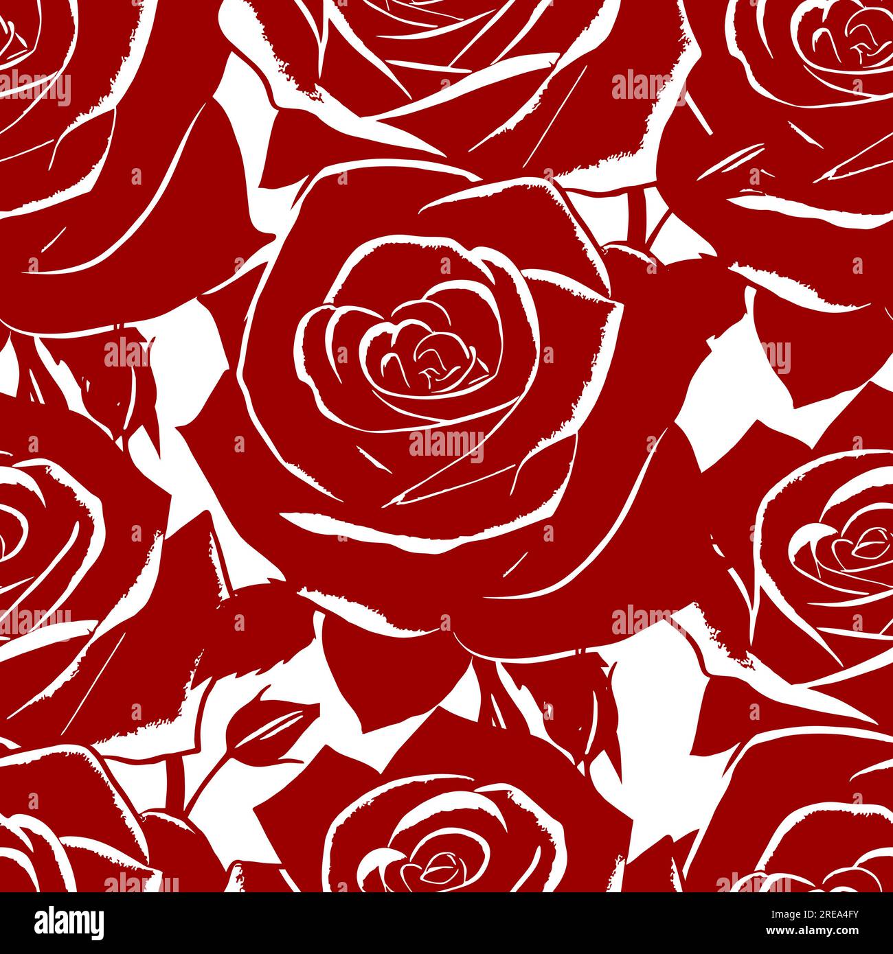 fleurs roses rouges et blanches motif sans couture, texture, design Banque D'Images