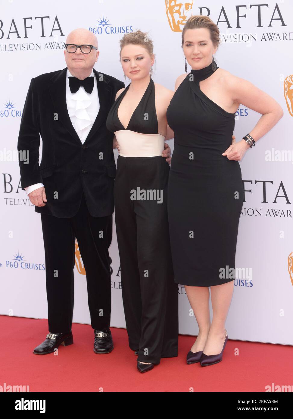 La photo doit être créditée ©Alpha Press 078237 14/05/2023 Dominic Savage, Mia Threapleton, Kate Winslet BAFTA TV Television Awards 2023 à Londres Banque D'Images