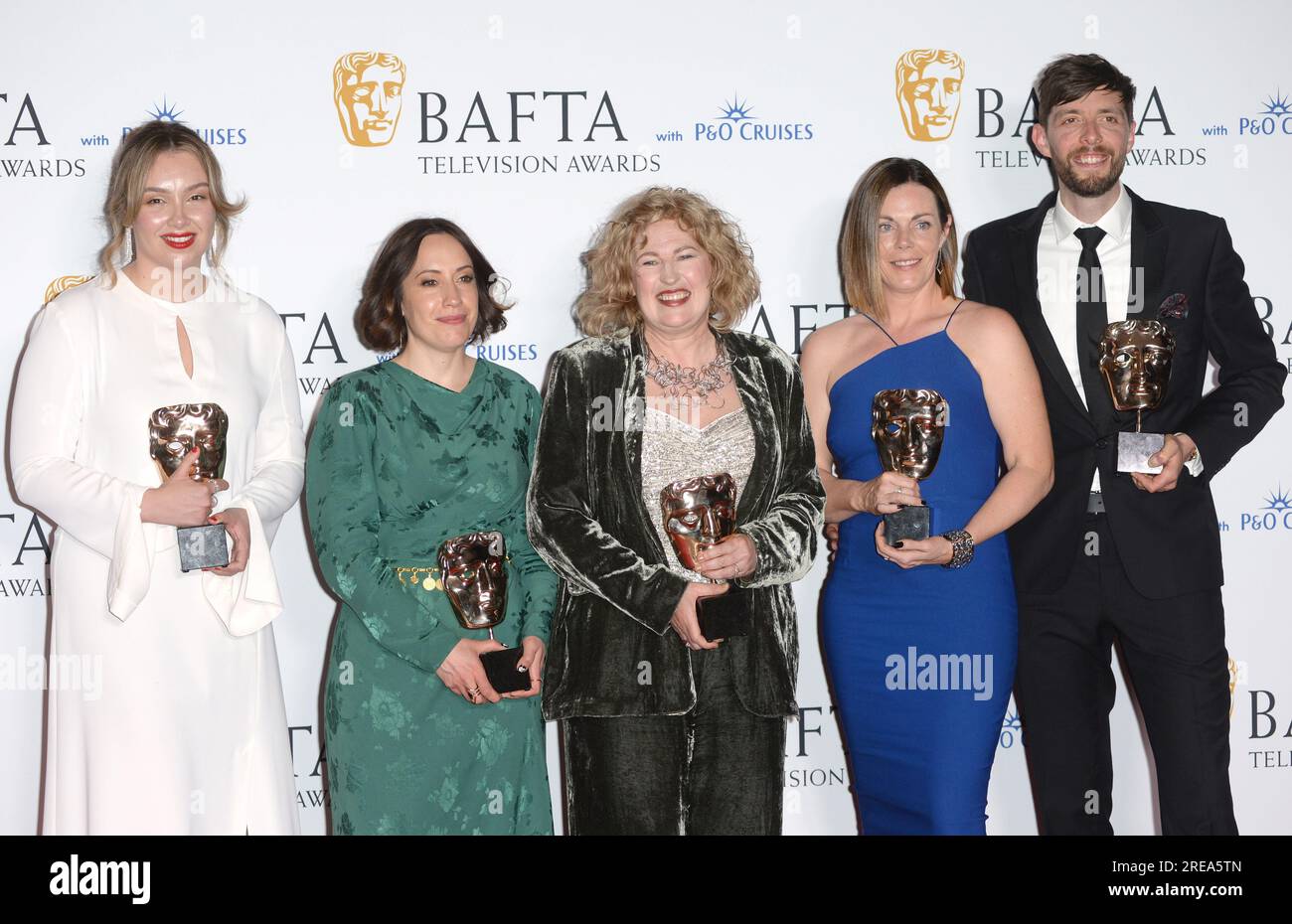 La photo doit être créditée ©Alpha Press 078237 14/05/2023 Celia Jennison, Josephine Besbrode, Anna Hall, Danielle Jones, Luke Rothery BAFTA TV Television Awards 2023 à Londres Banque D'Images