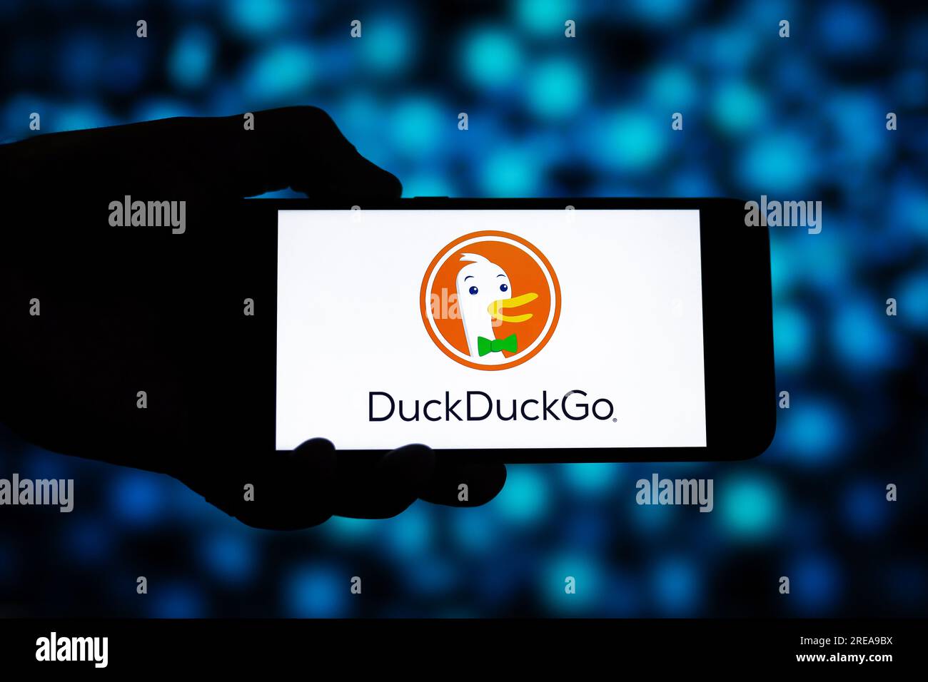 Éditorial DuckDuckGo. Duck Duck Go est un moteur de recherche sur Internet Banque D'Images