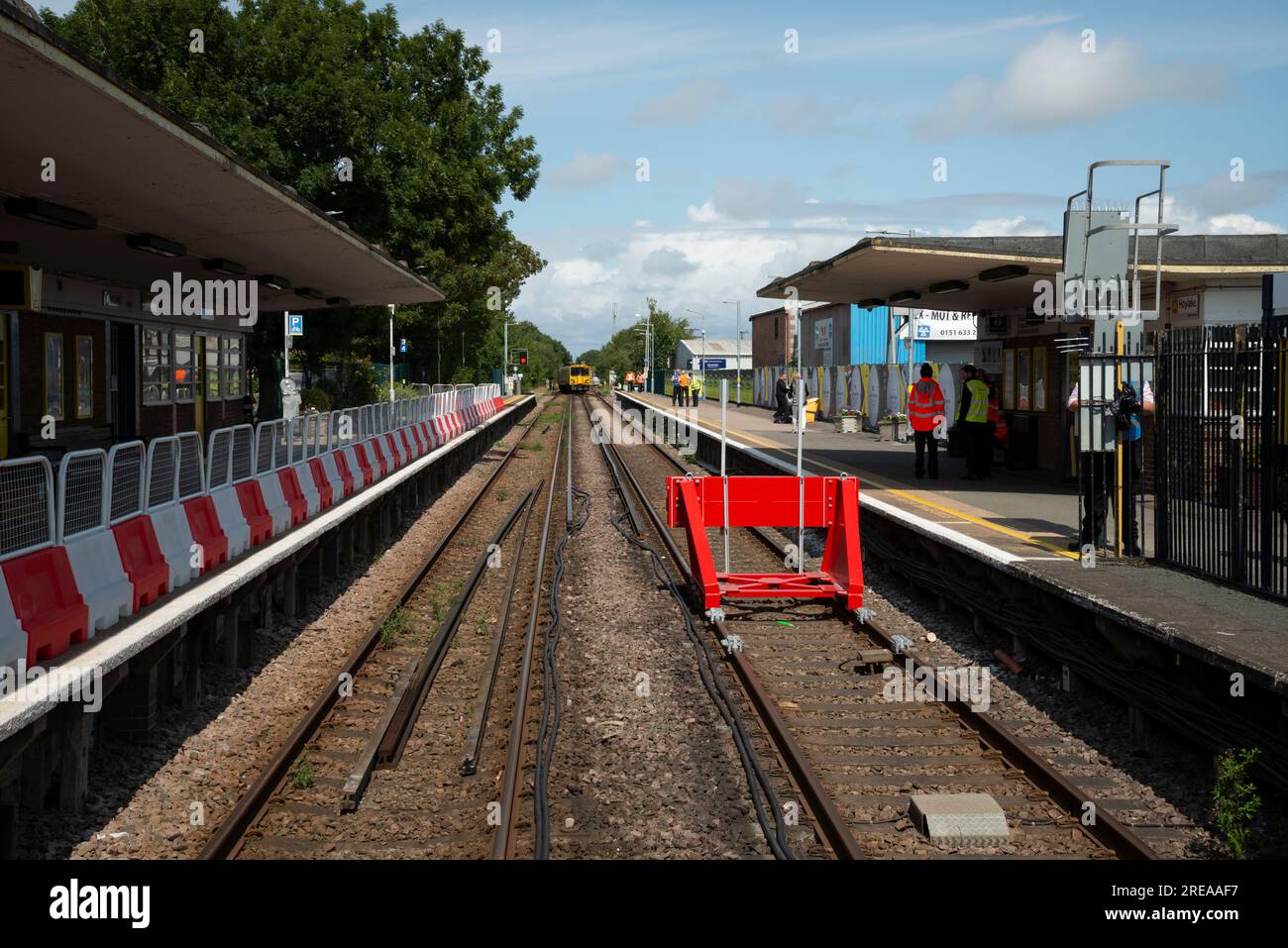 Gare de Hoylake (Merseyrail) modifiée pour le golf Open Championship, 2023. Banque D'Images